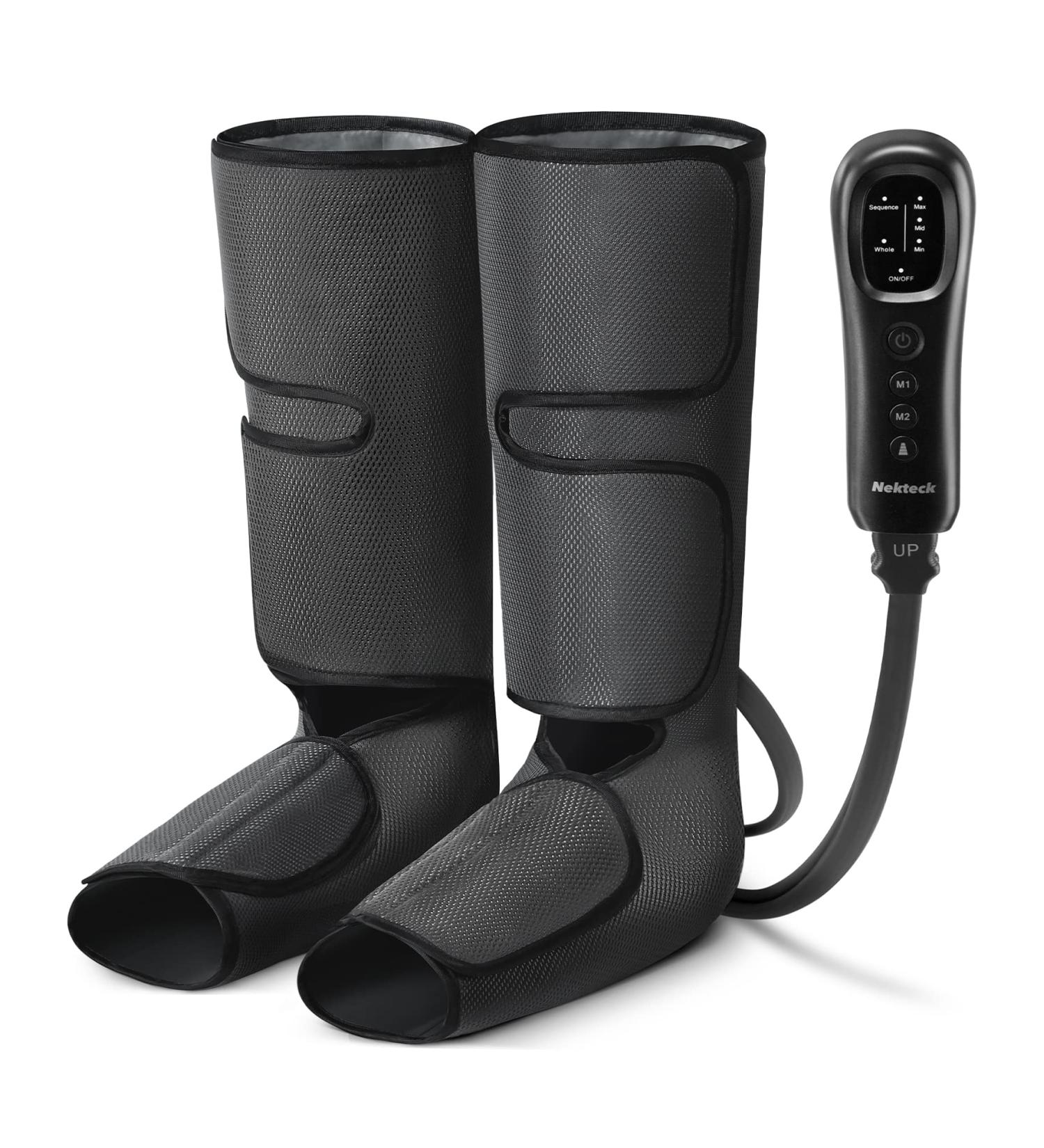 Nekteck Leg Massager with Air Compression for Circulation & Relaxation | Foot & Calf Massage Machine | 2 Modes 3 Intensities | Adjustable Leg Wraps for Home & Office - Buy Online on GoSupps.com