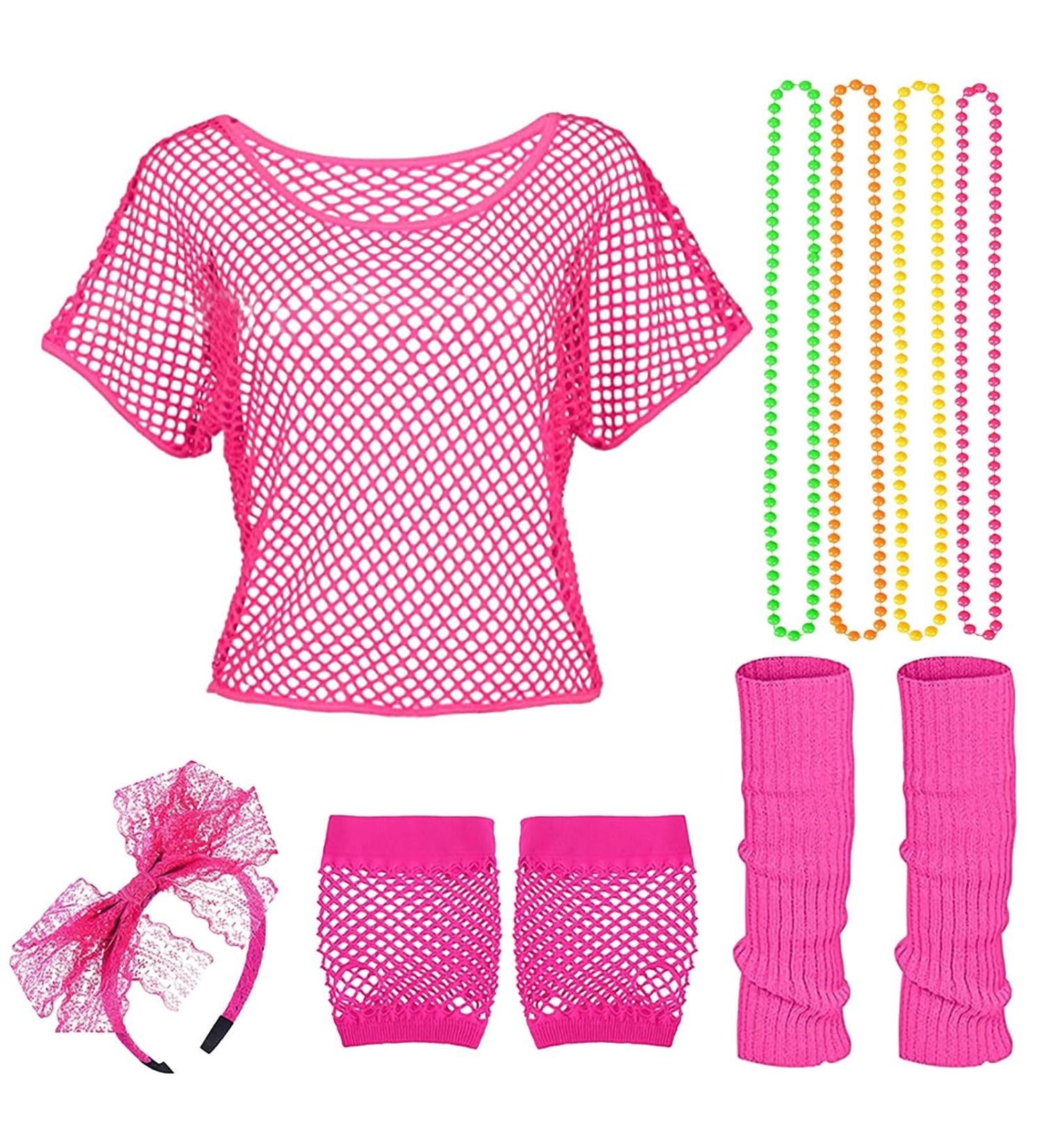 Shop Golatcr 90s & 80s Off-Shoulder Outfit for Women | Neon Party Costumes & Accessories | Oversized Bad Taste Shirts - Buy Online on GoSupps.com