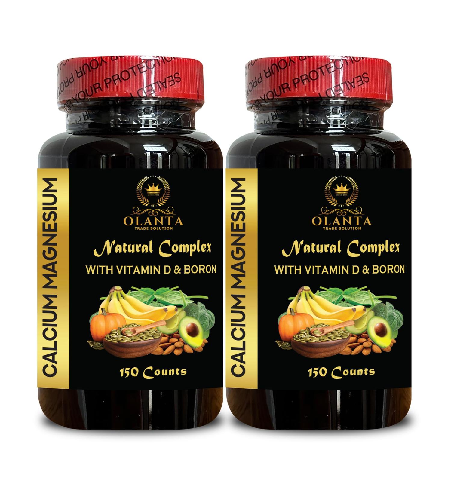 Daily Calcium Magnesium Optimized Nutrient Blend for Vitality - Balanced Mineral Levels Phosphorus Supplements Calcium Magnesium Supplement - 2 Bottles 300 Capsules - Buy Online on GoSupps.com