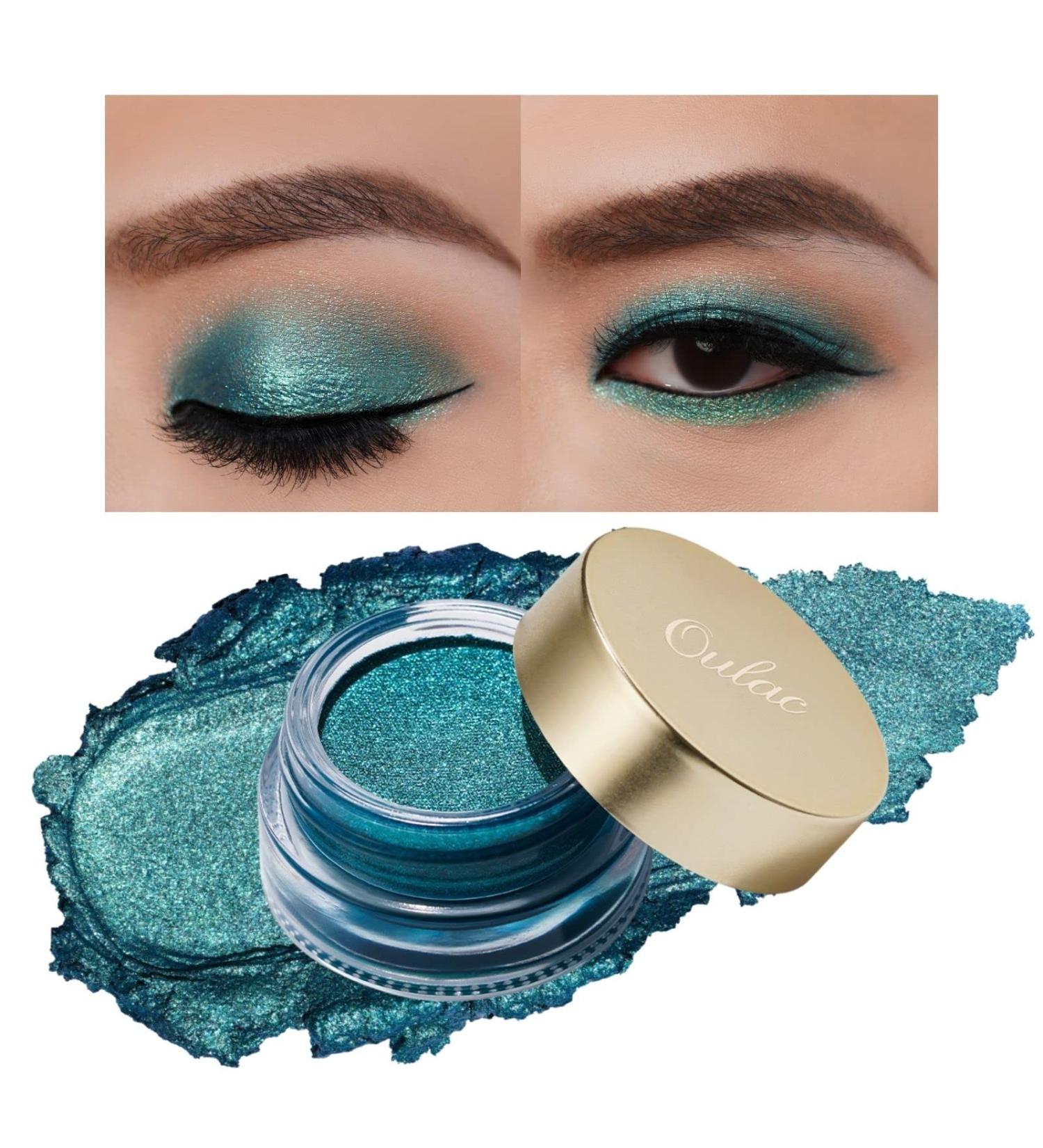 Oulac Glitter Eyeshadow Metallic Finish - High Impact Green Eyeshadow | Waterproof Formula | Vegan 12g (14) Unforgettable Night Teal - Buy Online on GoSupps.com