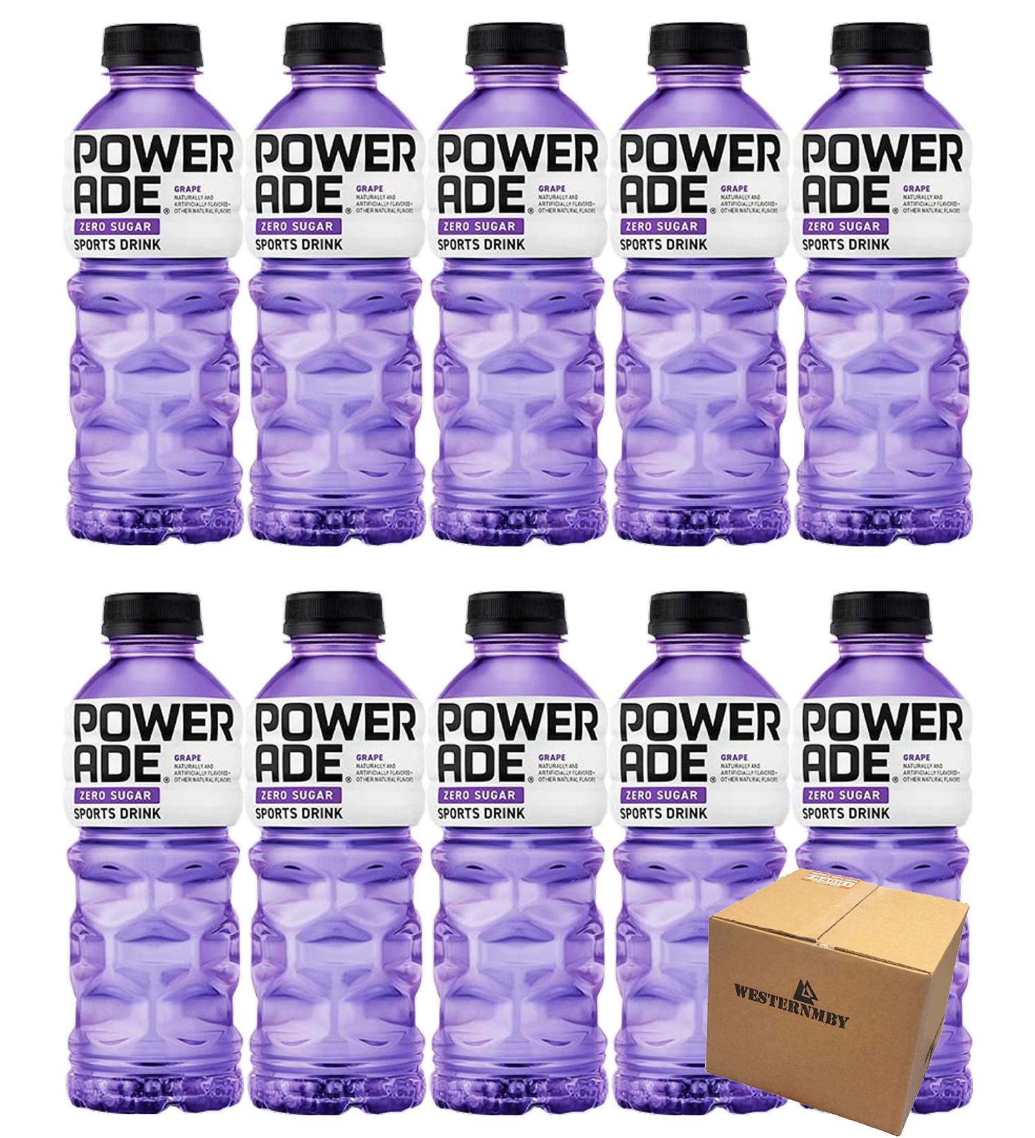Powerade Zero Purple Grape 20oz Bottle - Pack of 10 (200 Oz) Zero Calorie Sports Drink - Buy Online on GoSupps.com