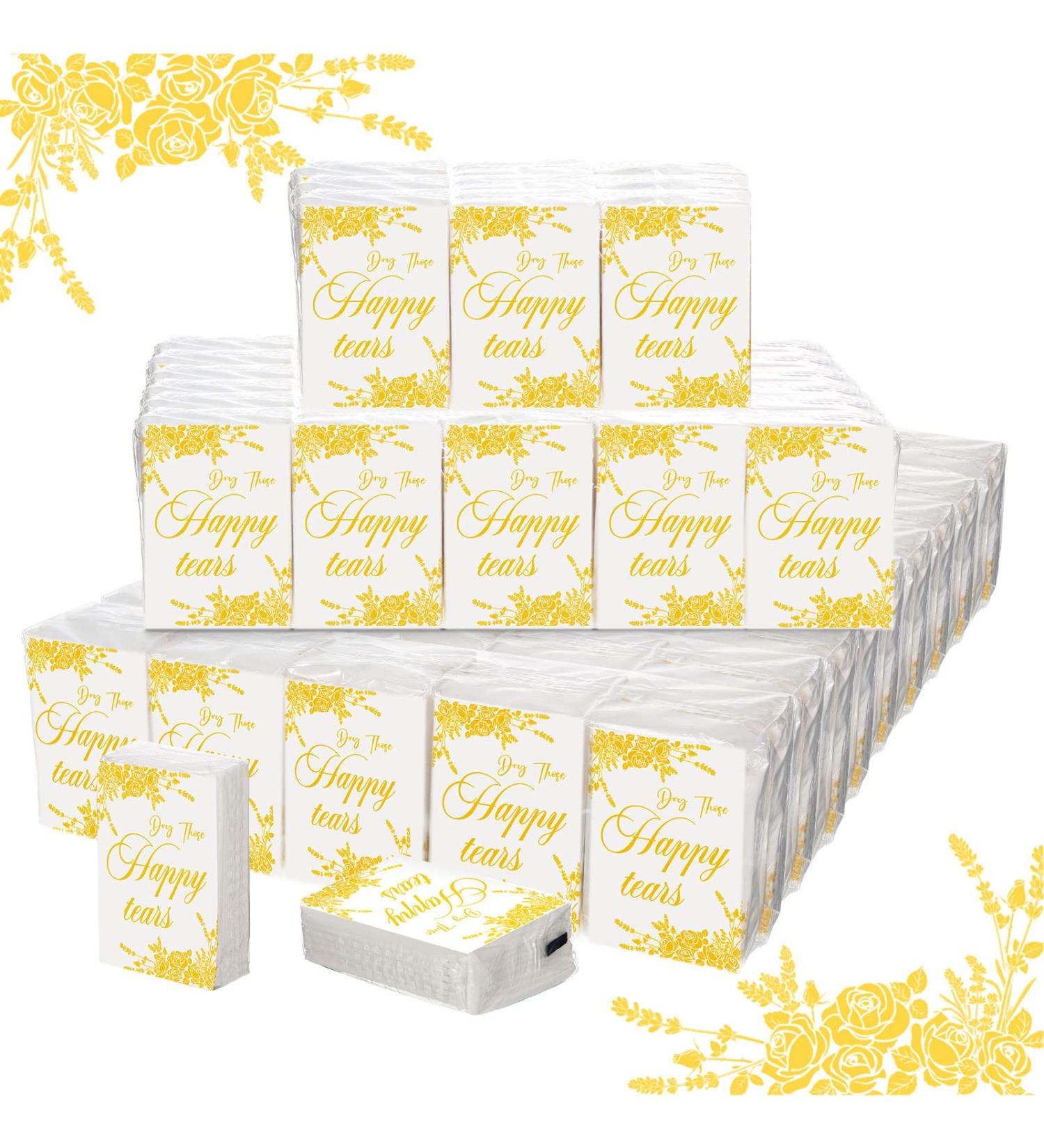 120 Pack Wedding Facial Tissues - Pocket Tissues for Happy Tears - Wedding Favor Gift for Guests - 10 Sheets Each Pack - 2.9 x 2 Inch - Buy Online on GoSupps.com