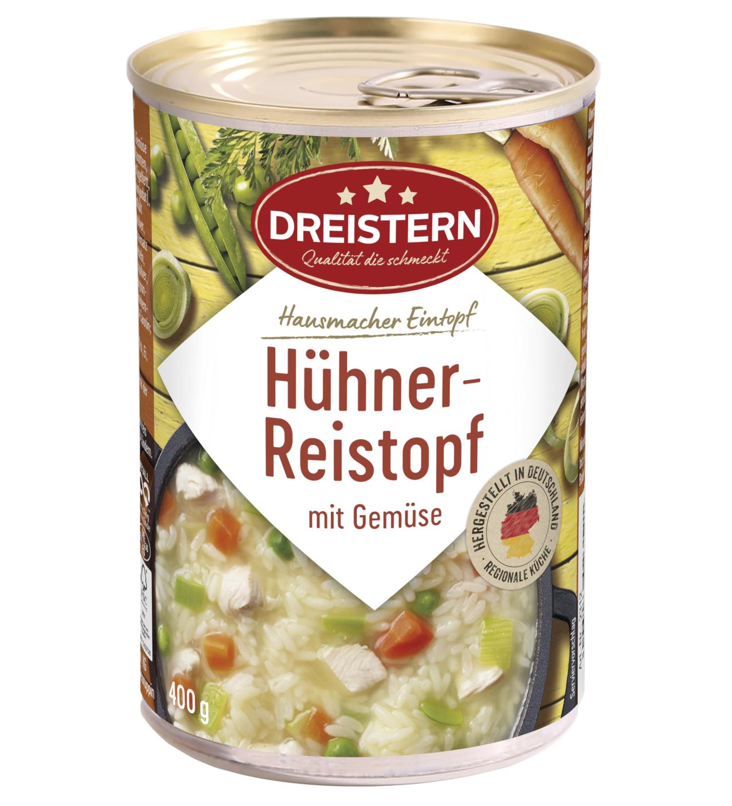 DREISTERN Chicken Pot with Rice 400g | Delicious & Extra Filling Stew in Recyclable Tin - Order Internationally! - Buy Online on GoSupps.com