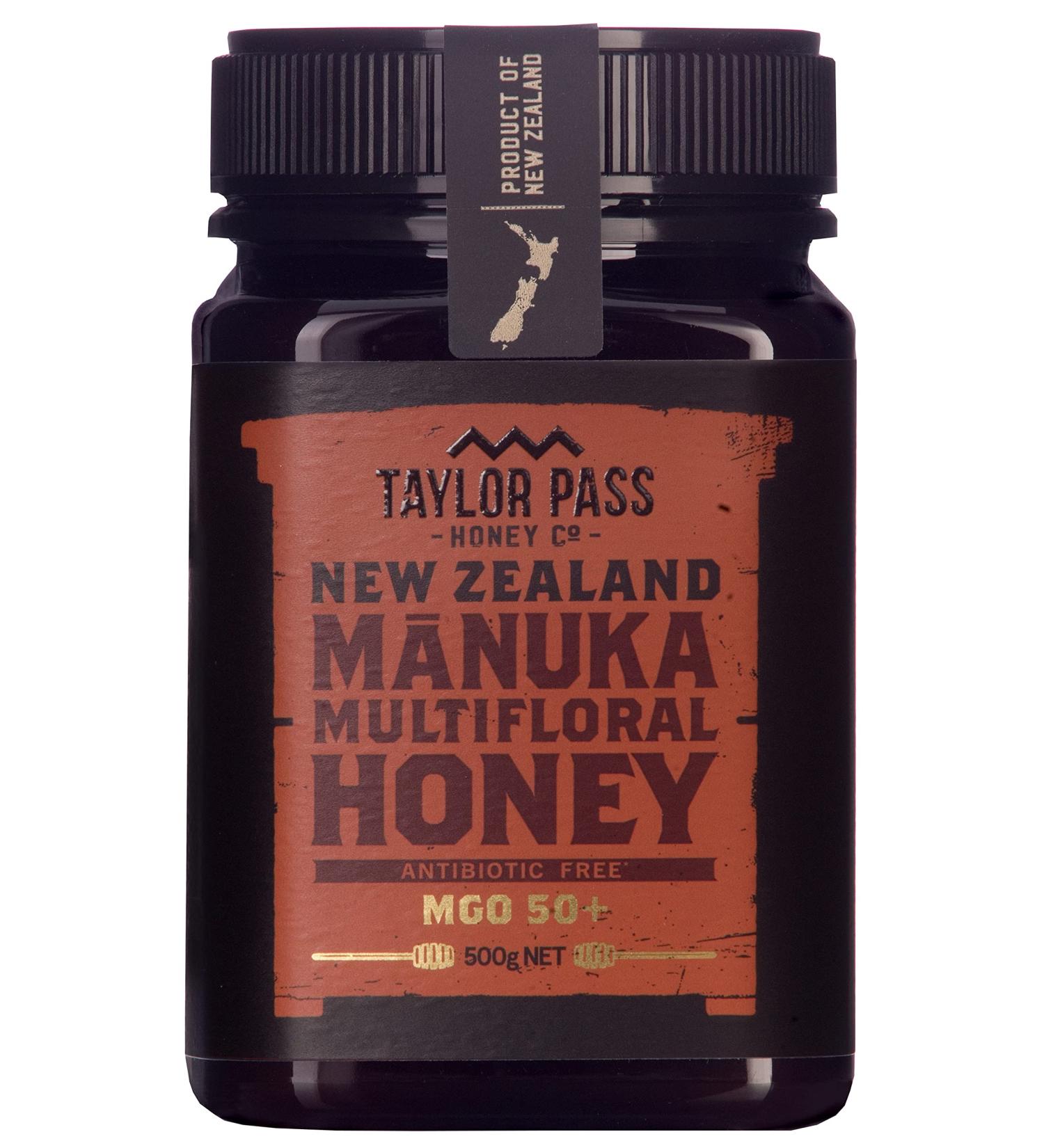 Taylor Pass Honey Co. Multifloral Manuka Honey MGO50+ | Sustainable New Zealand Honey | (Manuka MGO50+) (500g) - Buy Online on GoSupps.com