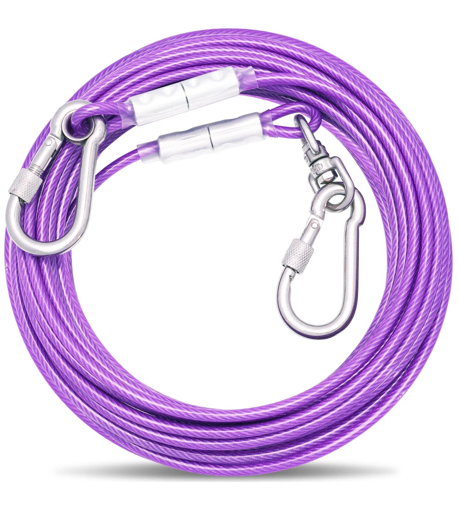 Buy Tie-Out Leashes for Dogs | 3/6/9/15m Yard Leashes - Purple Dog Leash for Outdoor Use - Buy Online on GoSupps.com