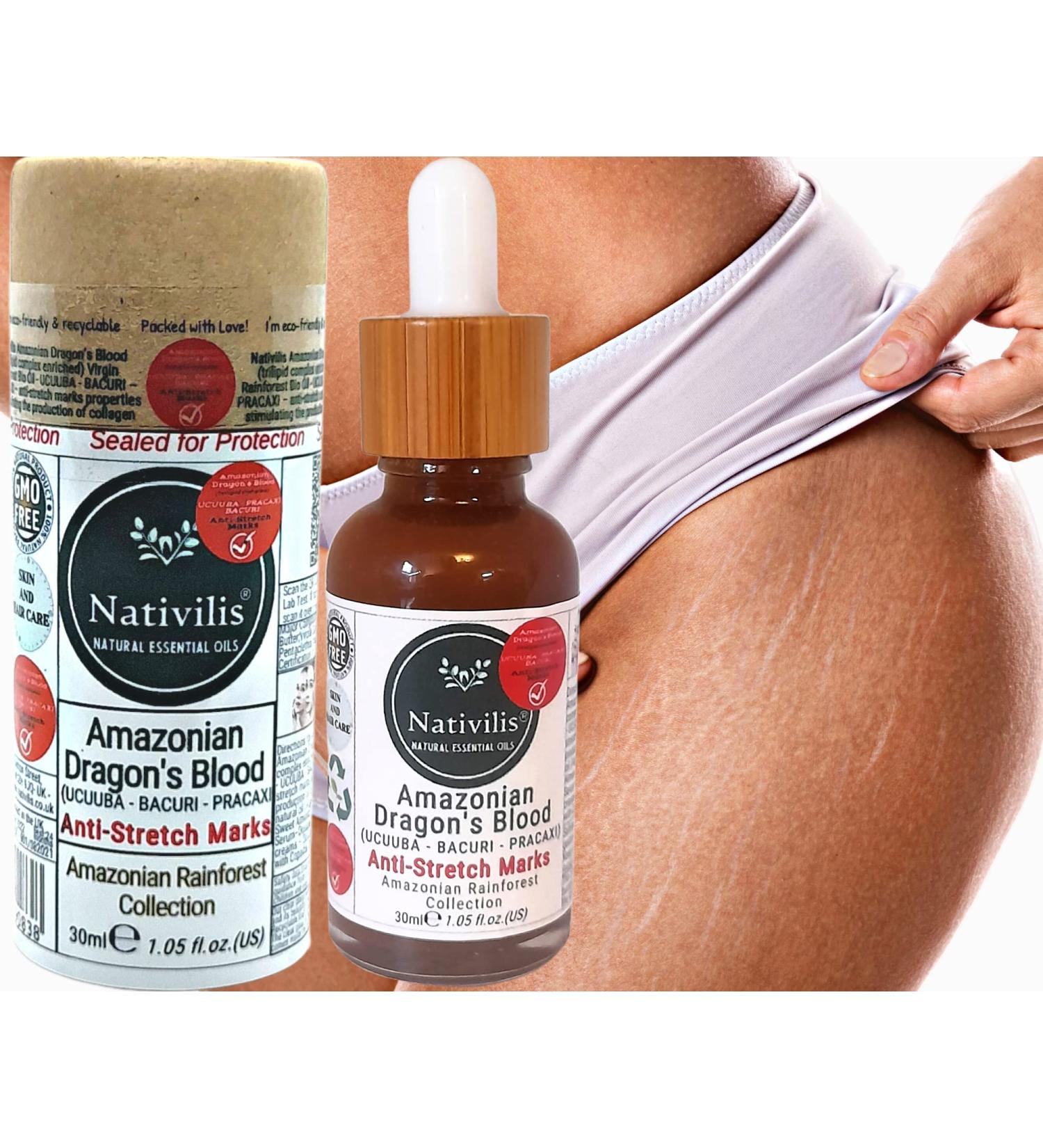 Nativilis Amazonian Dragons Blood (trilipid complex enriched) Virgin Rainforest Bio Oil - UCUUBA - BACURI PRACAXI Benefits: anti-stretch marks properties stimulating collagen 30ml - Copaiba - Buy Online on GoSupps.com