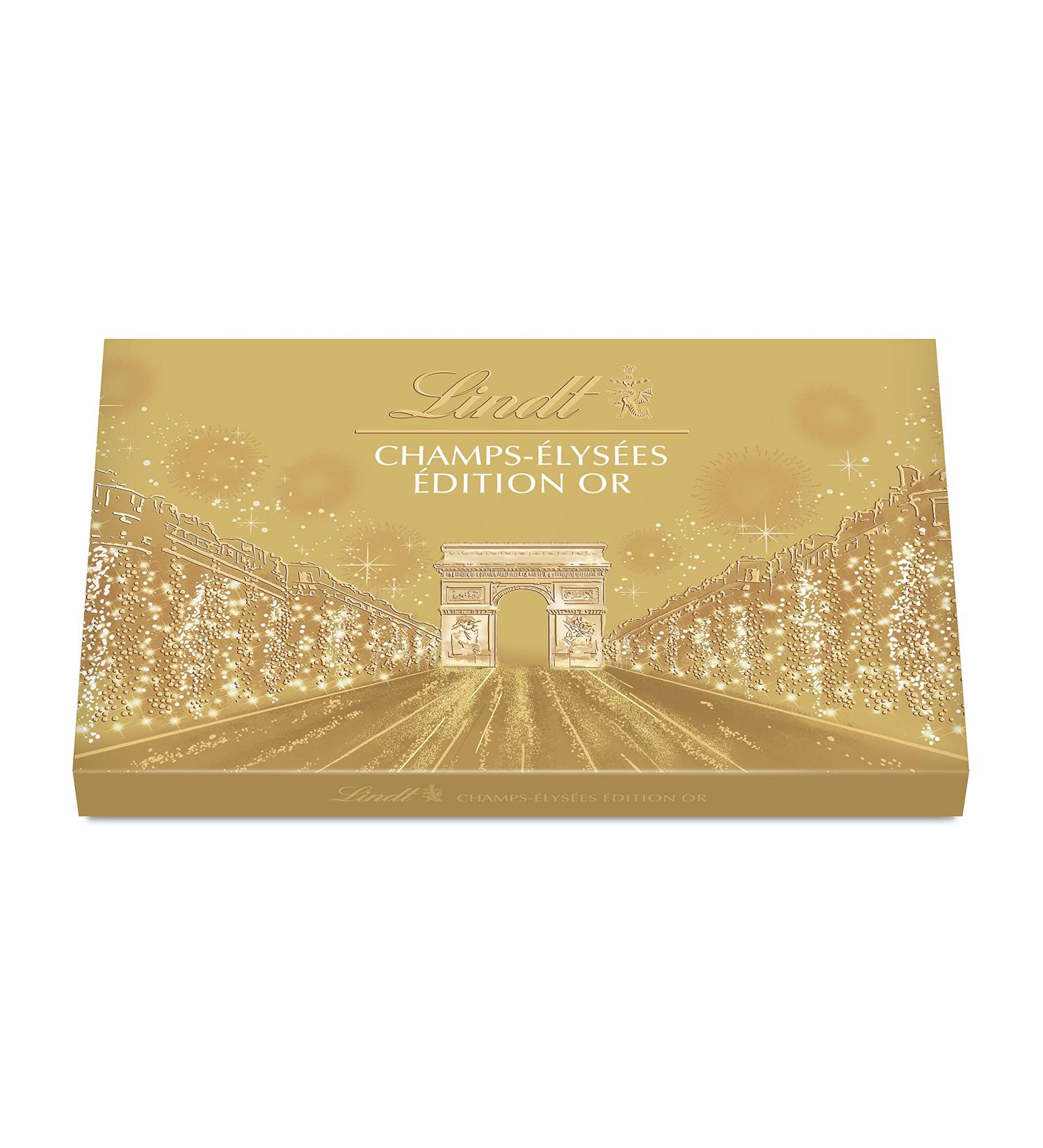 Lindt & Spr ngli LINDT & SPR NGLI Lindt Champs-Elysees Gold Edition Box Milk Chocolates Black and White - Christmas Chocolate - 181 g