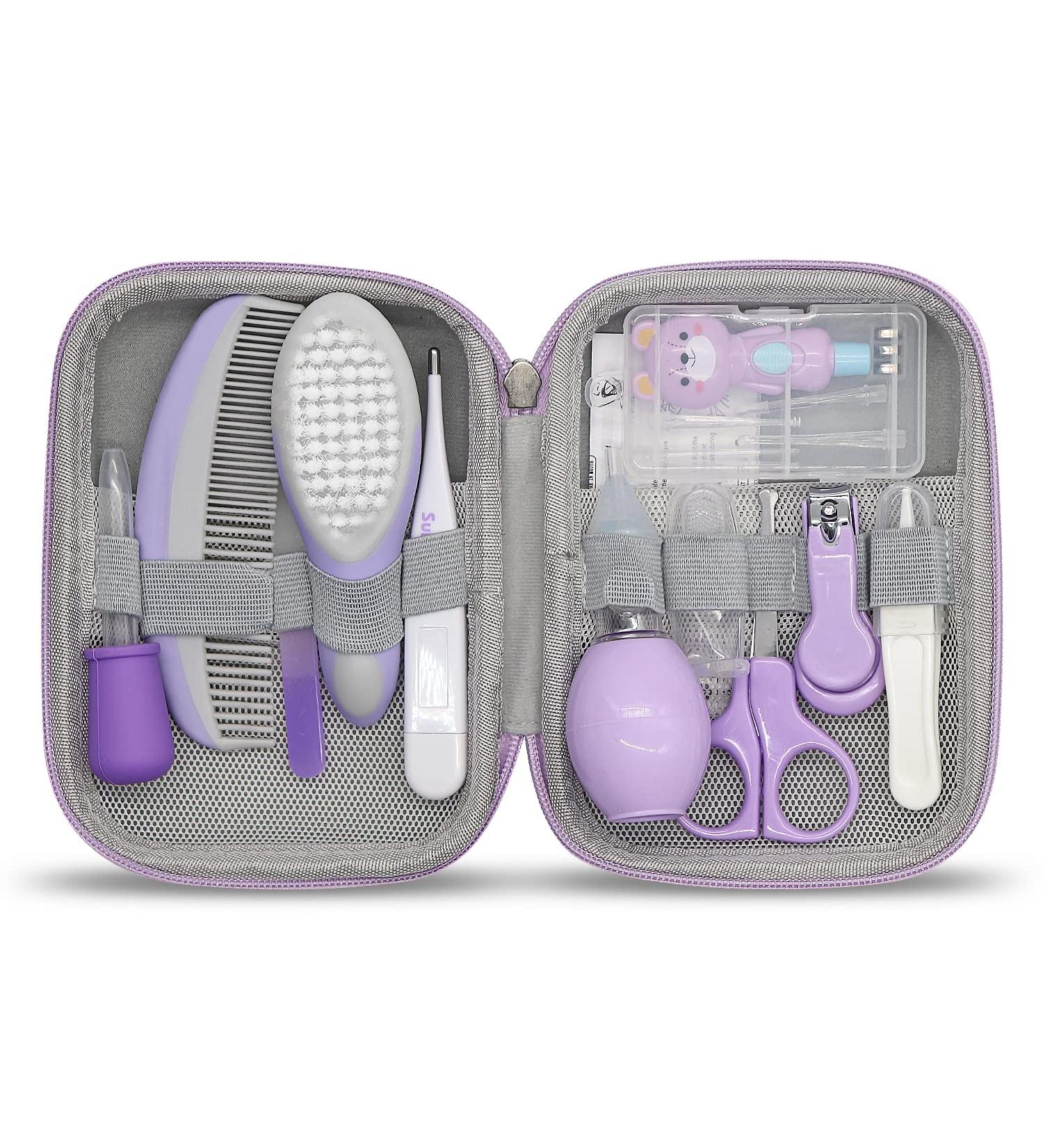 Baby Grooming Kit - 11 in 1 Portable Safety Care Set for Newborns - Purple - Buy Online on GoSupps.com