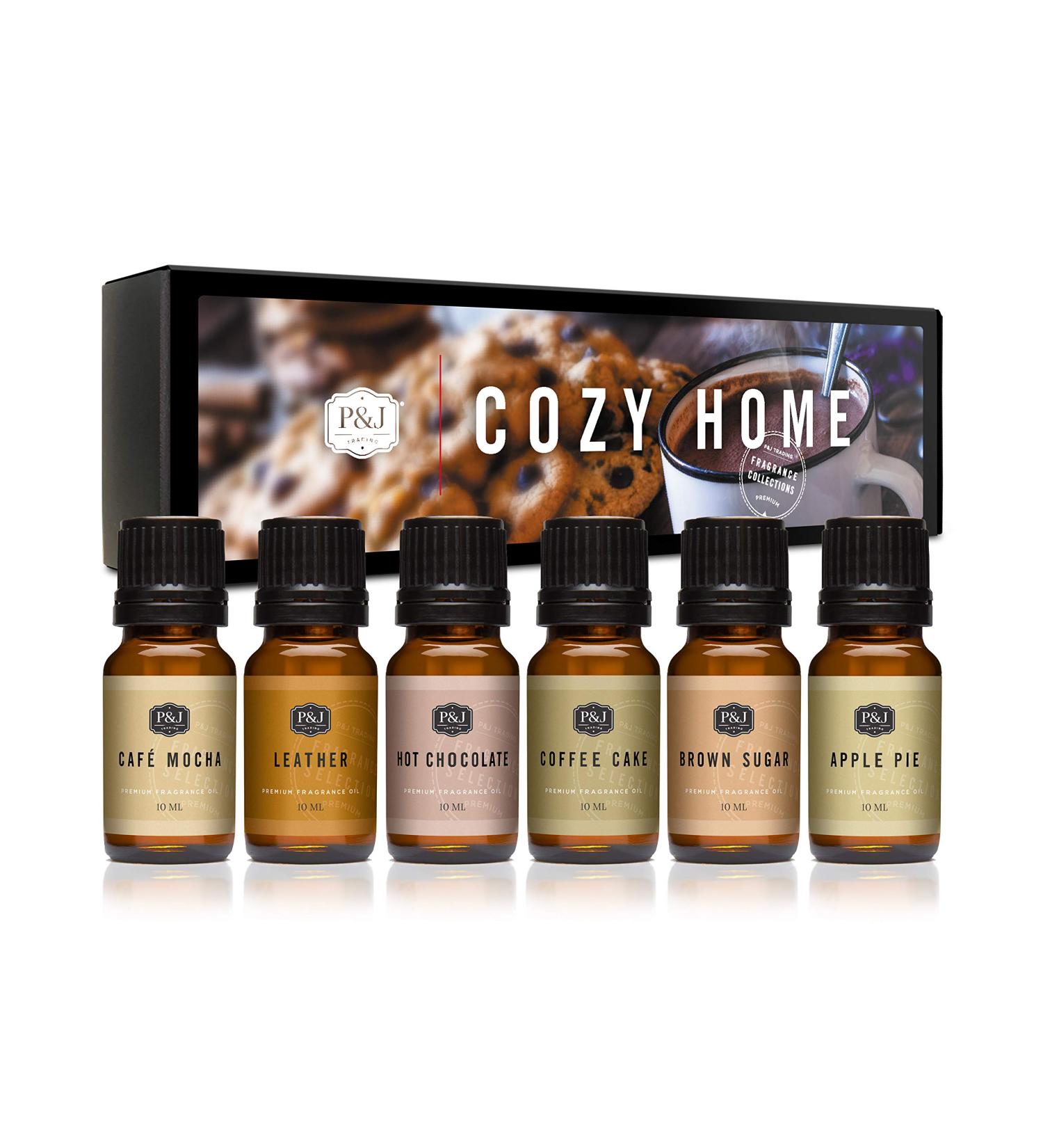 P&J Trading Fragrance Oil | Cozy Home Set of 6 - Scented Oil for Soap Making  Diffusers  Candle Making  Lotions  Haircare  Slime  and Home Fragrance