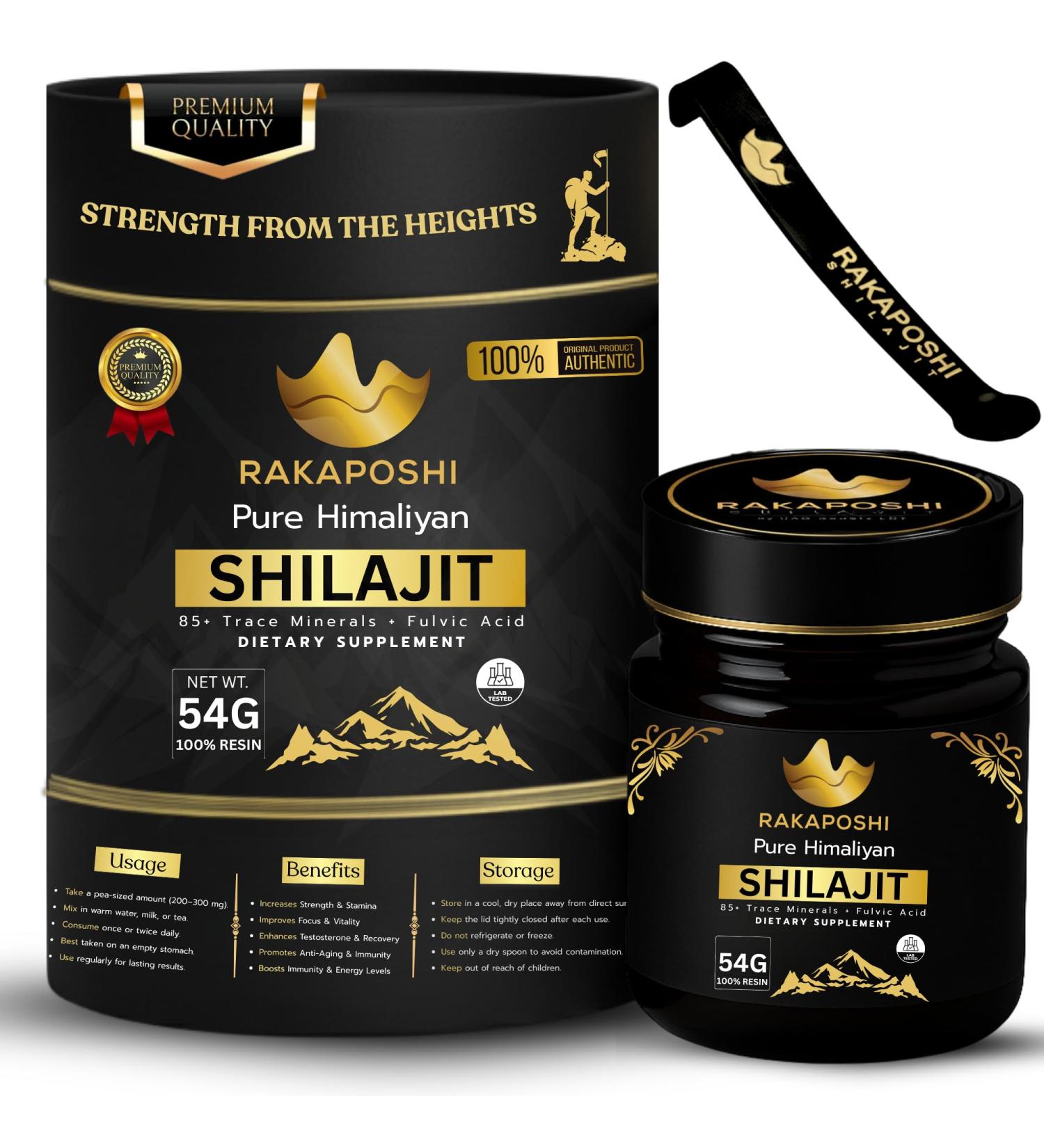 54 g de r sine de Shilajit Pure Himalaya s ch e au soleil et test e en laboratoire | Riche en acide fulvique et humique 85+ min raux | Booster d' nergie naturel | Shilajit biologique pour homme et - Buy Online on GoSupps.com