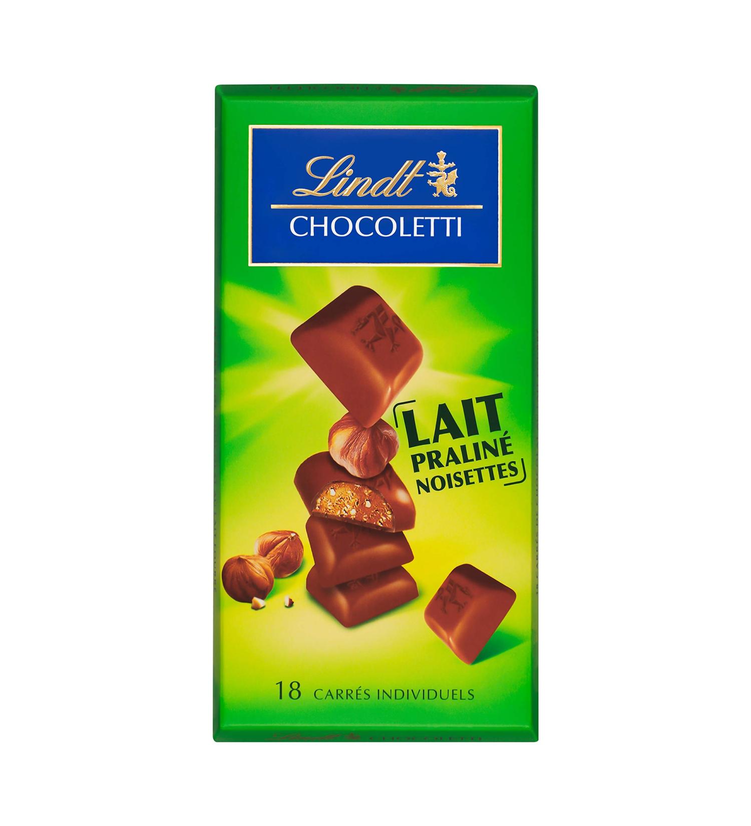 Lindt - Milk Chocolate Hazelnut Praline Squares CHOCOLETTI - Milk Chocolate 100g - Buy Online on GoSupps.com