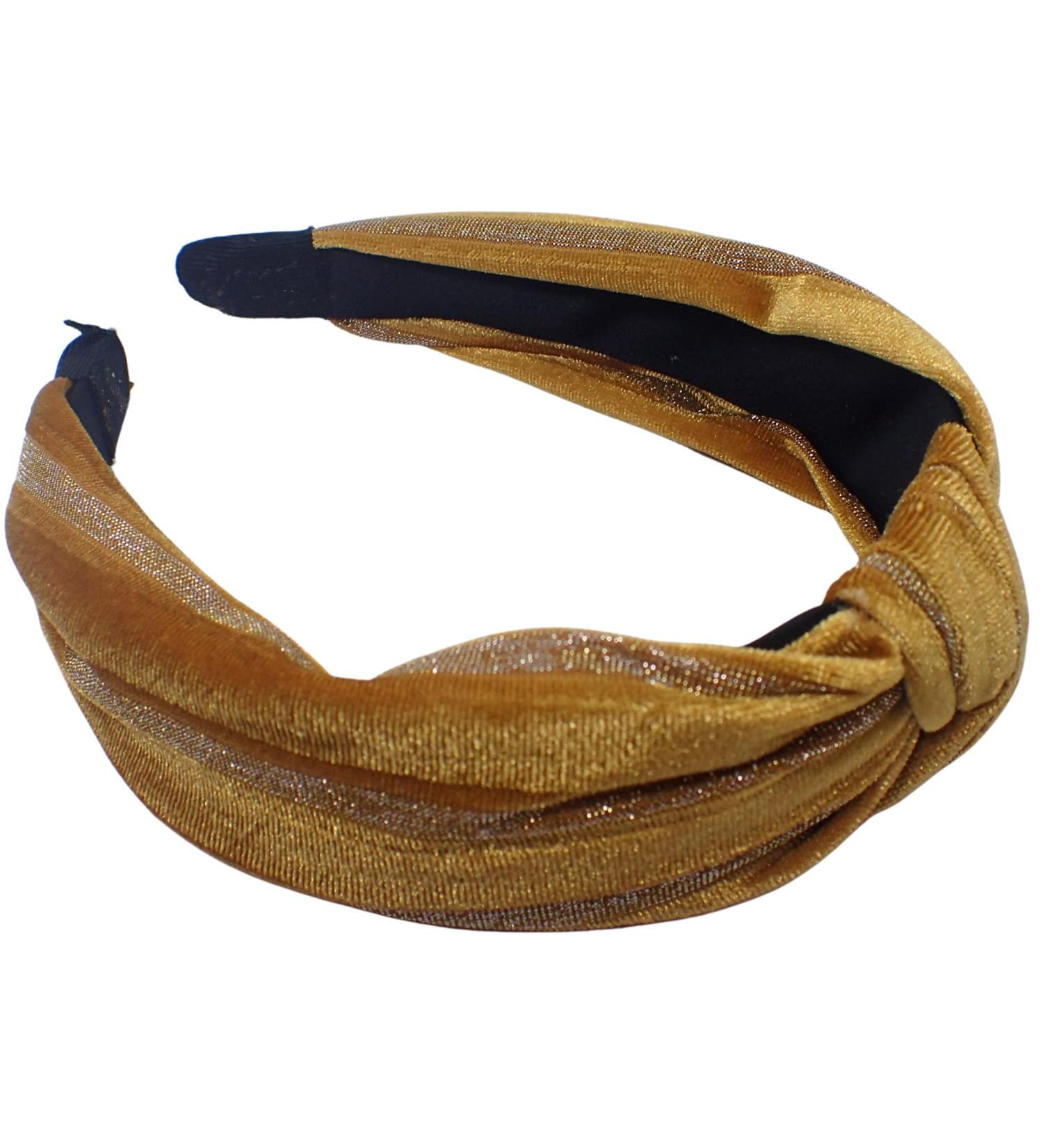 Topkids Accessories Velvet and Lurex Knot Alice Bands Adult Women Hair Accessories for Women Hair Bands for Women Thick Headband Womens Headbands Head Bands Adult Women Wide Headbands (Gold) - Buy Online on GoSupps.com