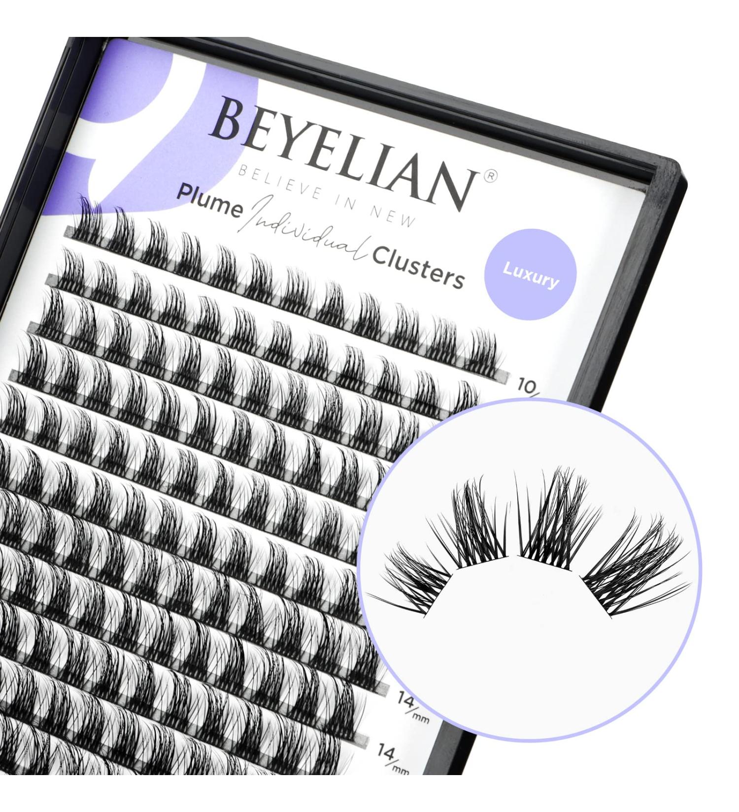 Shop Beyelian C Curl Cluster Eyelashes - 144 PCs DIY Extensions Super Thin Black Band 0.07mm 10-16mm Mixed - Luxury Individual Lashes for Home Use - Buy Online on GoSupps.com