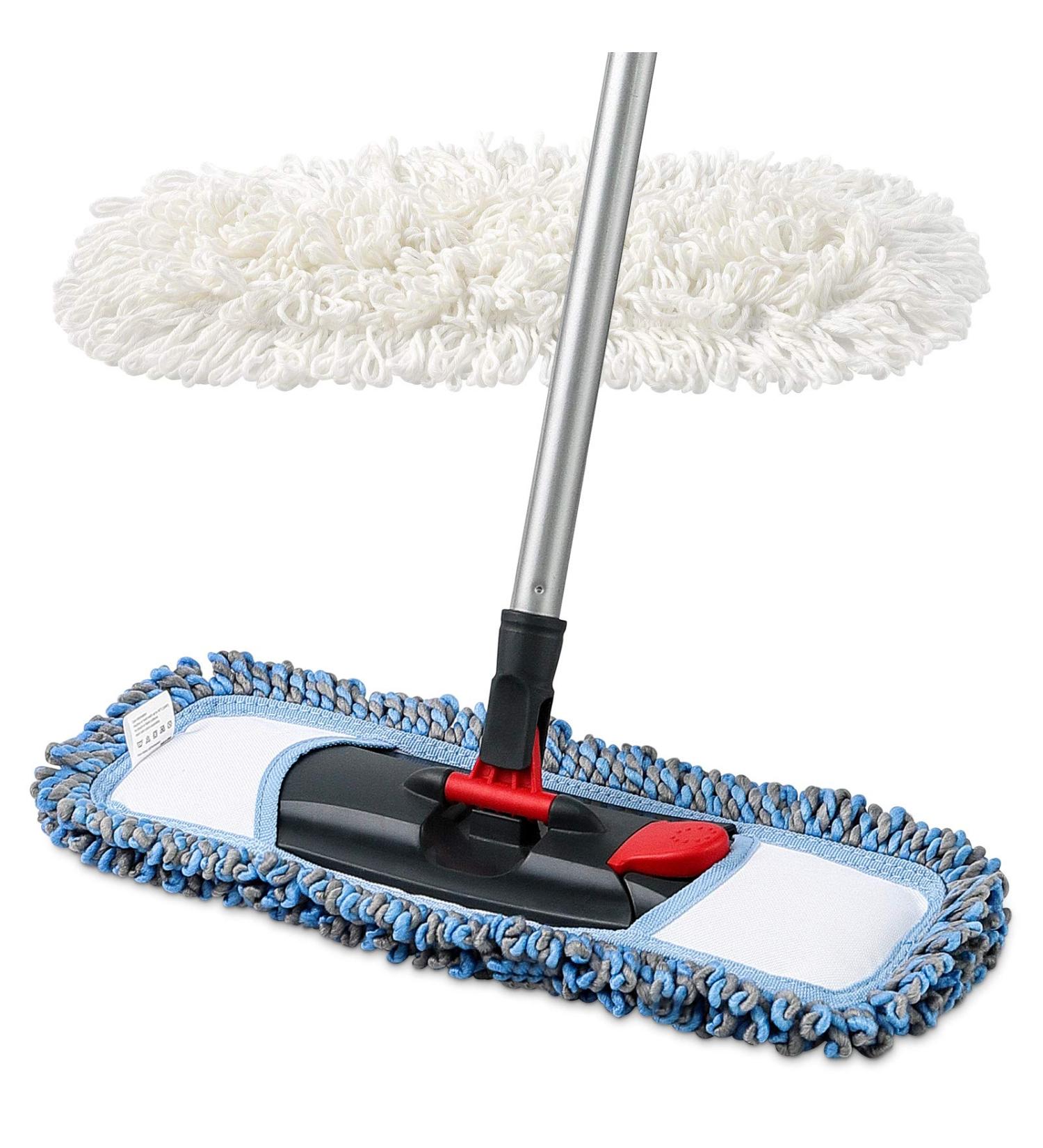 CLEANHOME Microfiber Dust Mop for Dry and Wet Cleaning - Professional Flat Mop for Tile, Hardwood, and Marble Floors with Extra Chenille Refill Pad - Buy Online on GoSupps.com