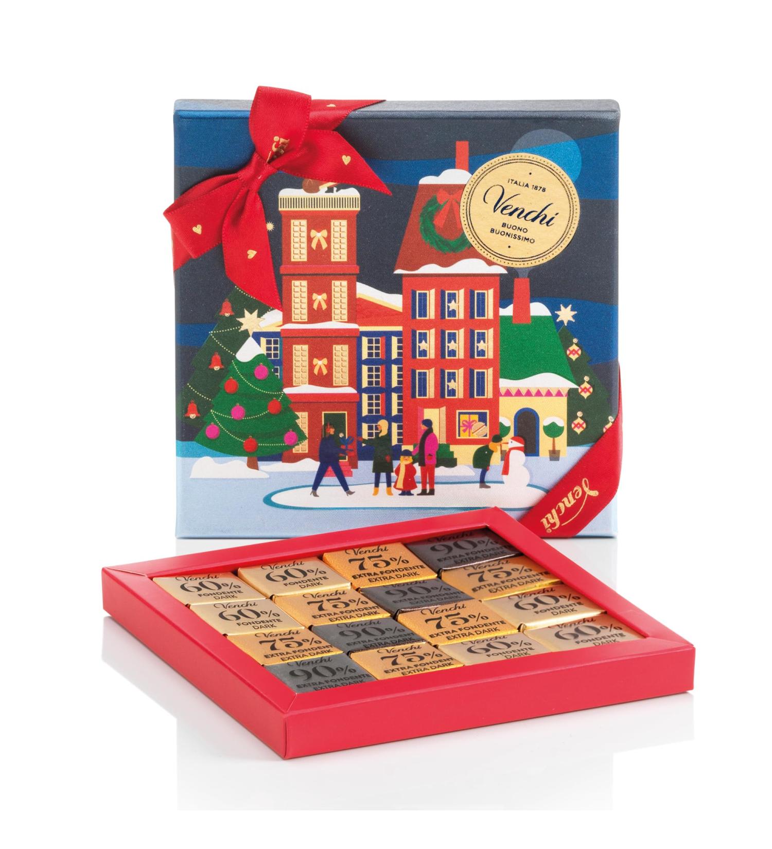 Venchi Coffret de No l avec 16 Mini Blend Noirs Chocolat noir 60% 75% et 90% dition Limit e 47 g Sans Gluten Sans Colorants ni Conservateurs Vegan Id e Cadeau de No l - Buy Online on GoSupps.com