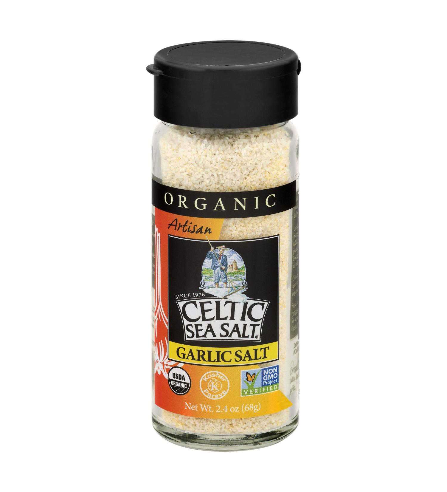 Celtic Sea Salt Organic Garlic Shaker - 2.4 oz | Natural Seasoning for Flavorful Dishes - Buy Online on GoSupps.com