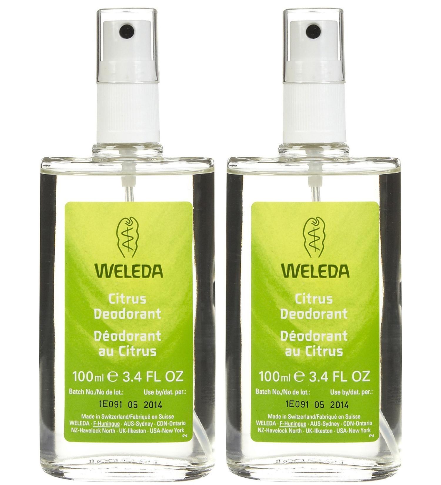 Weleda Refreshing Non-Aerosol Deodorant Spray Citrus - 3.4 Fl Oz (Pack of 2)