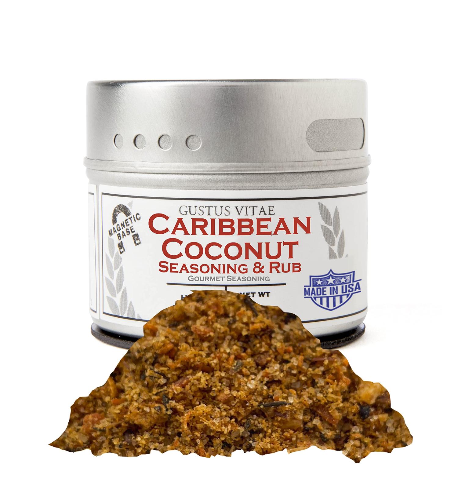 Caribbean Coconut Seasoning & Rub - 2 oz Gourmet Spice Mix - Non GMO - Small Batch - Gustus Vitae - Buy Online on GoSupps.com
