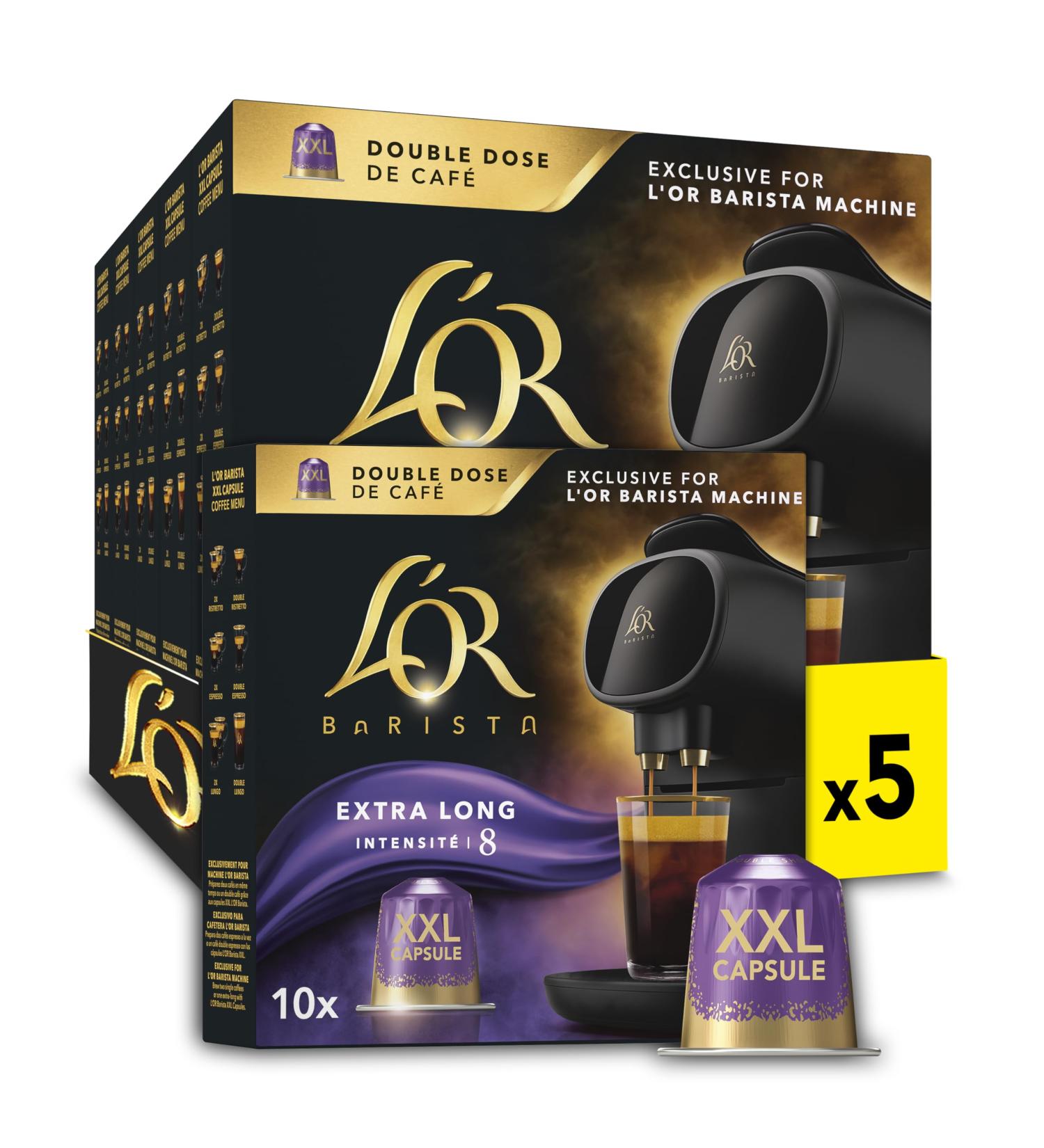 L OR BARISTA Double Lungo Profondo XXL Aluminium Coffee Capsules (5 X 10 Pods) Intensity 8 - Buy Online on GoSupps.com