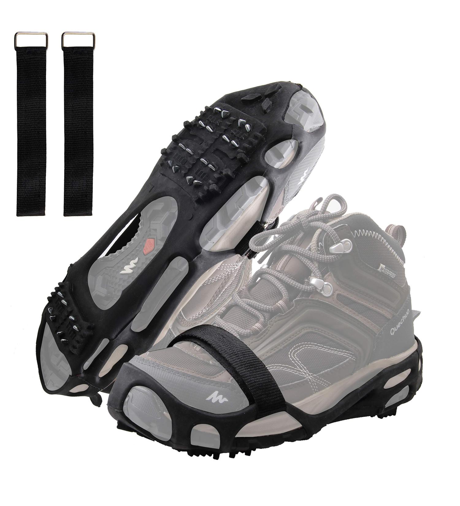 Snow Traction Cleats - Non-Slip Ice Cleats Crampon for Walking - Large Size with 24 Steel Spikes and Straps - Buy Online on GoSupps.com