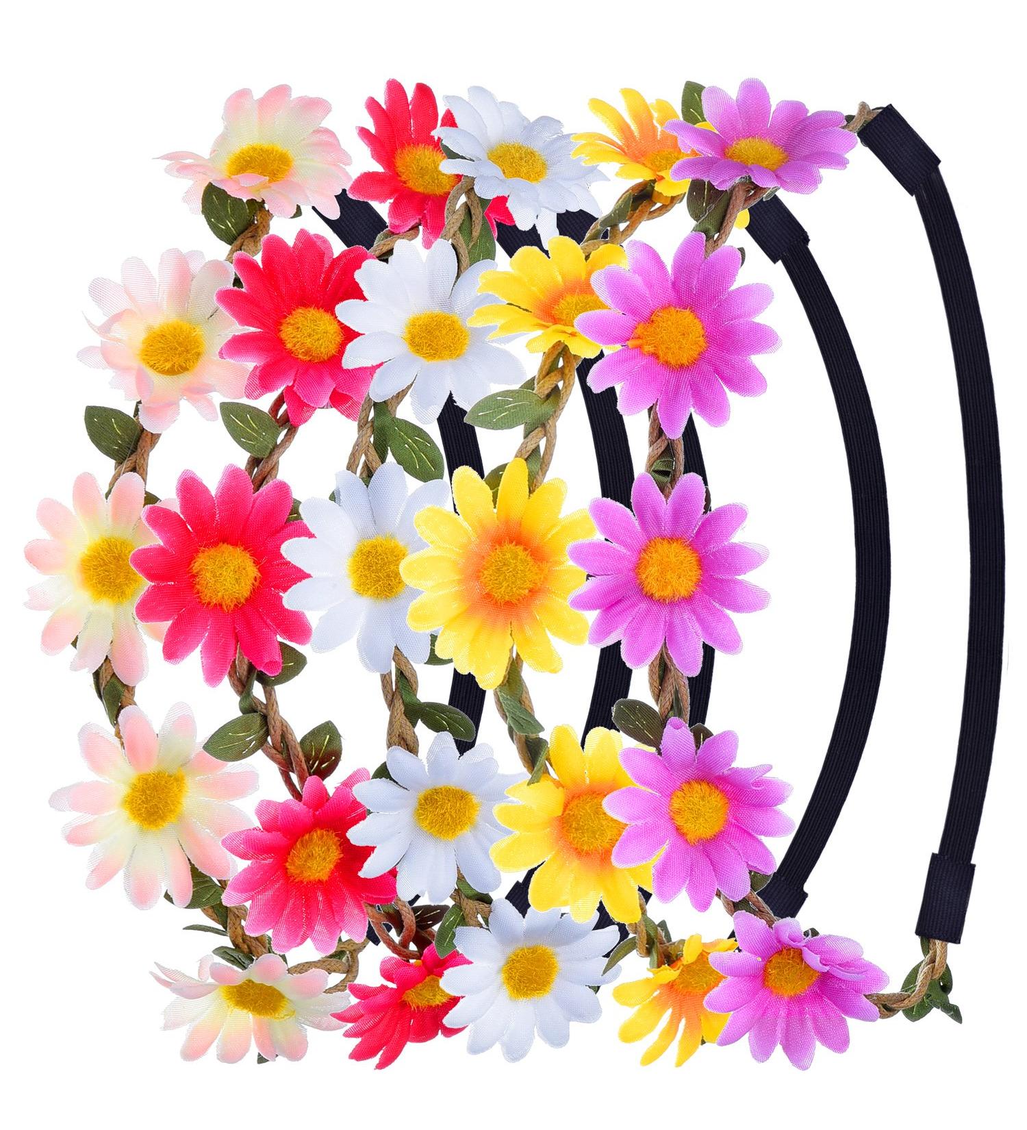 Multicolor Floral Headband Set - 5 Pack with Adjustable Elastic Band | Stylish Accessories for All Occasions | International Shipping Available - Buy Online on GoSupps.com