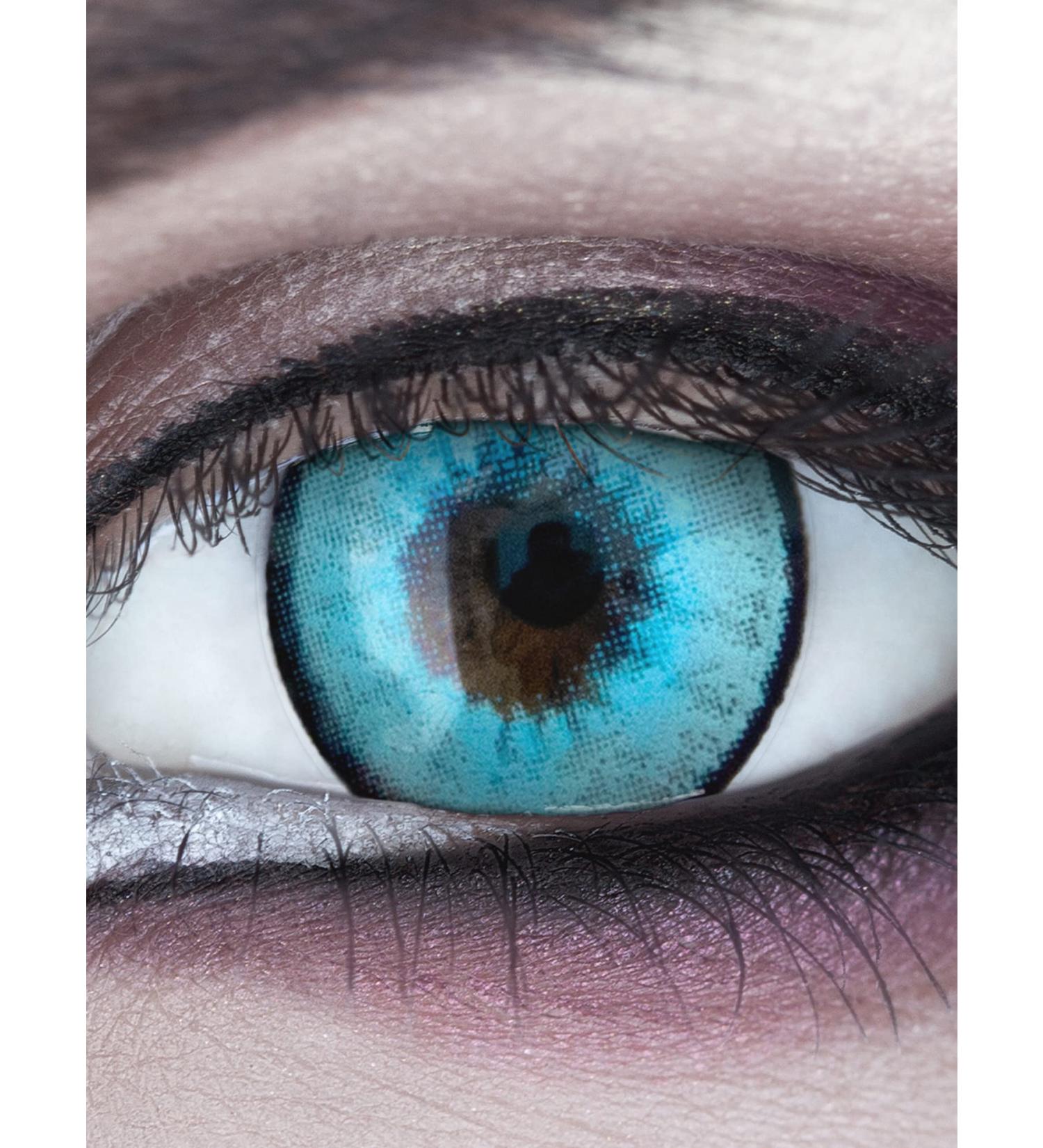 Buy ICE MAN Colored Blue Contact Lenses - Opaque Annual Lenses for Cosplay Halloween & Carnival | Free Lens Container Included - Buy Online on GoSupps.com