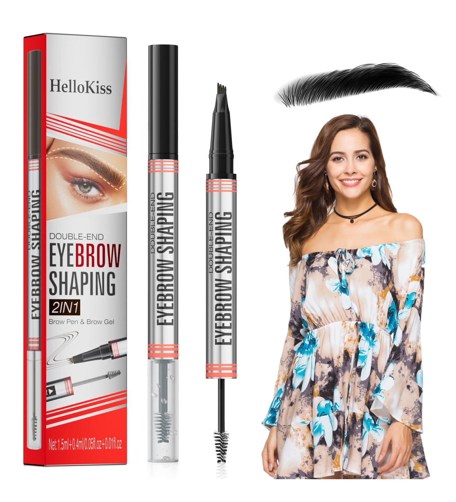 CHAOTEMAI 2in1 Eyebrow Pen with Gel Brow Lifting Set Eyebrow Pen Microblading Eyebrows Pen Sealing Eyebrow Gel Waterproof Eyebrow Pencil Eyebrow Comb Black - Buy Online on GoSupps.com