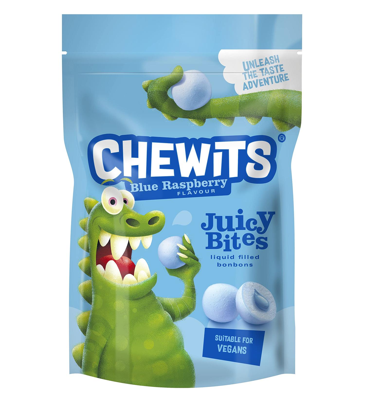 Chewits Blue Rasp Bites - Blue Raspberry Flavour Chewy bonbons - 165 g x 1
