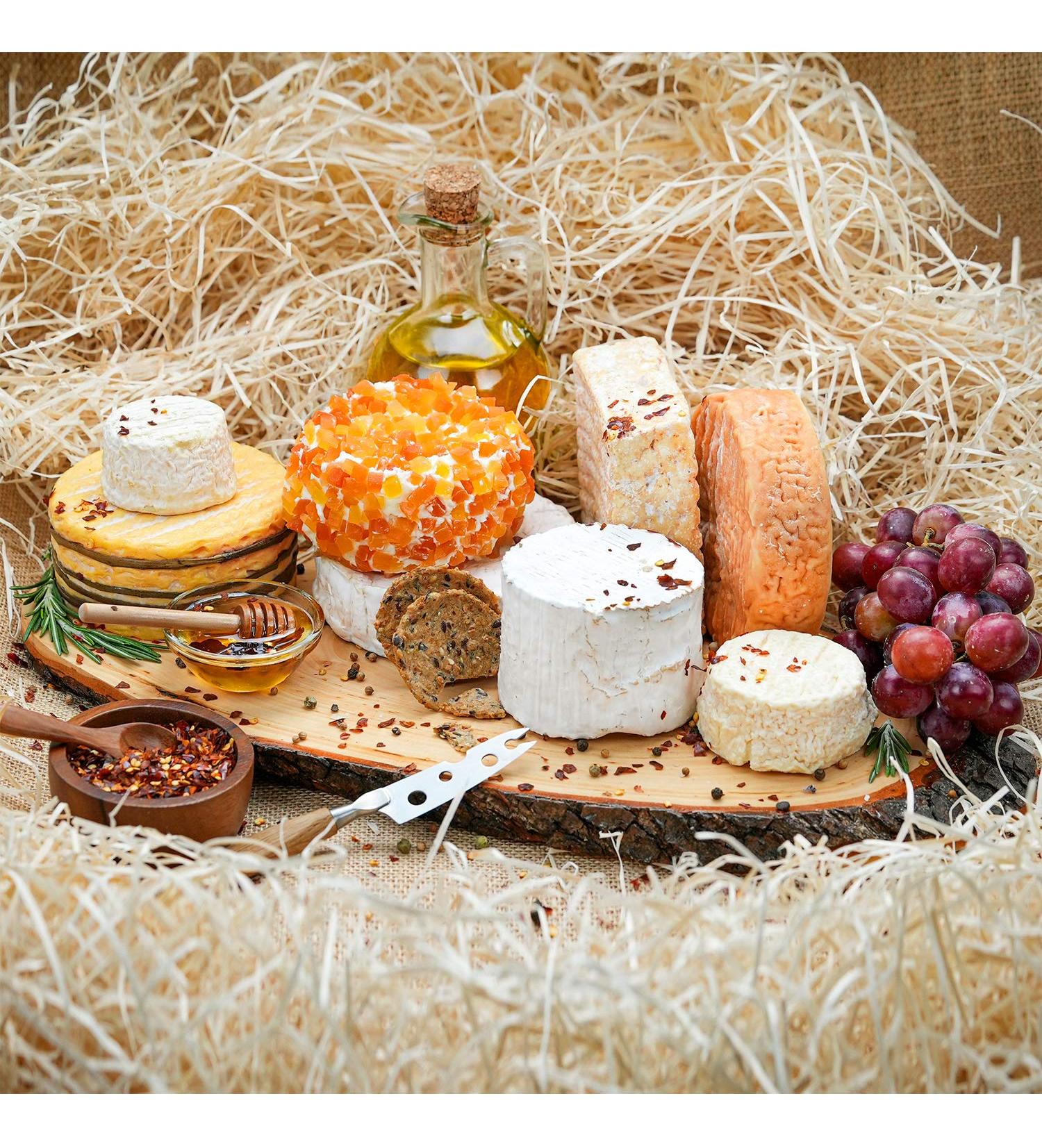 Markys French Cheese Assorted Gift Basket Box  8 Cheeses  Brillat Savarin, Pont L'eveque, Berthaut Epoisses, Petit Livarot, Camembert, Delice, Crottin Maitre, Crottin De Champcol - Only Cheese is Included