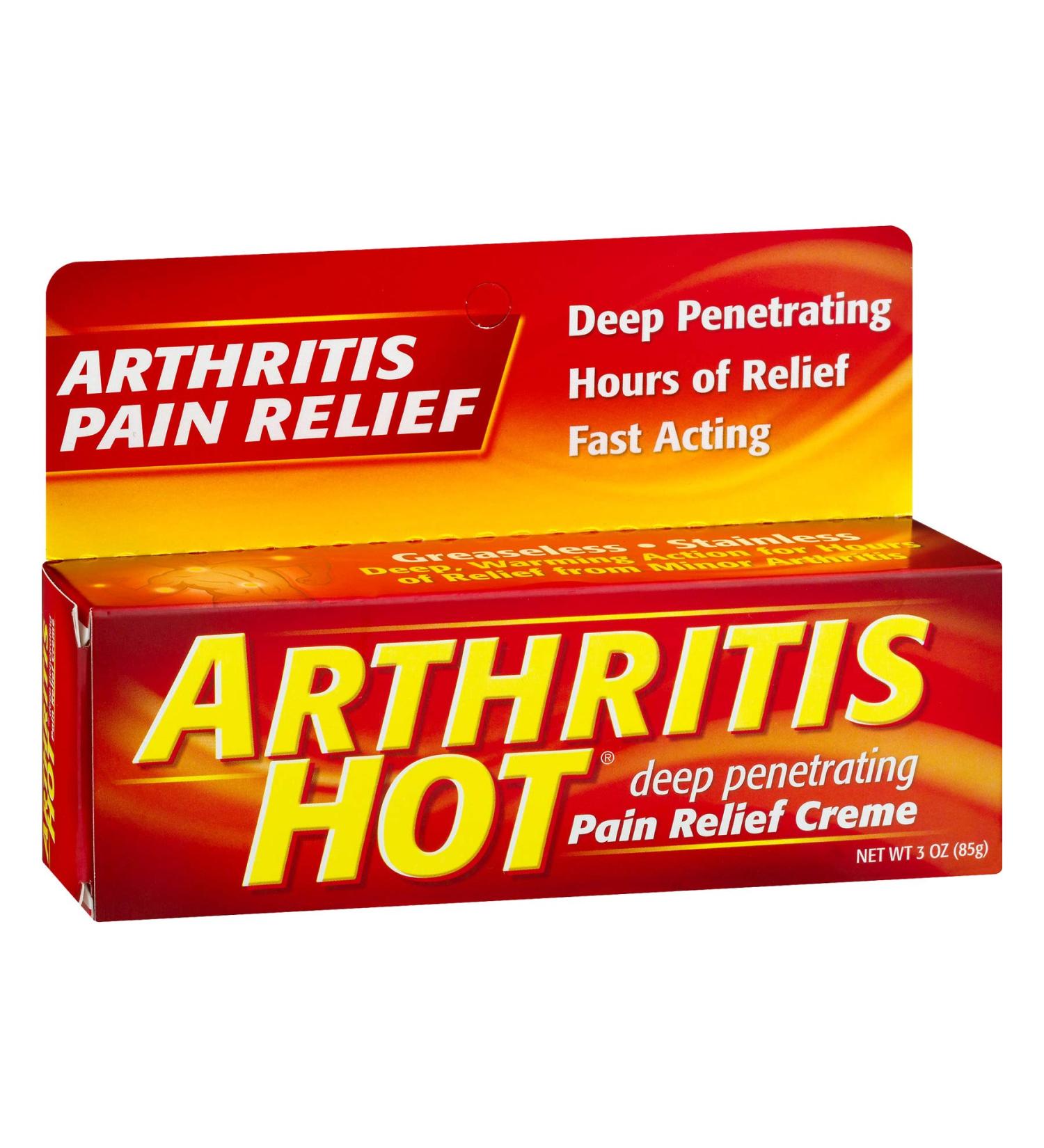 Arthritis Hot Pain Relief Creme - 3 oz | Fast Relief for Arthritis Pain | Soothing Formula | Pack of 1 - Buy Online on GoSupps.com