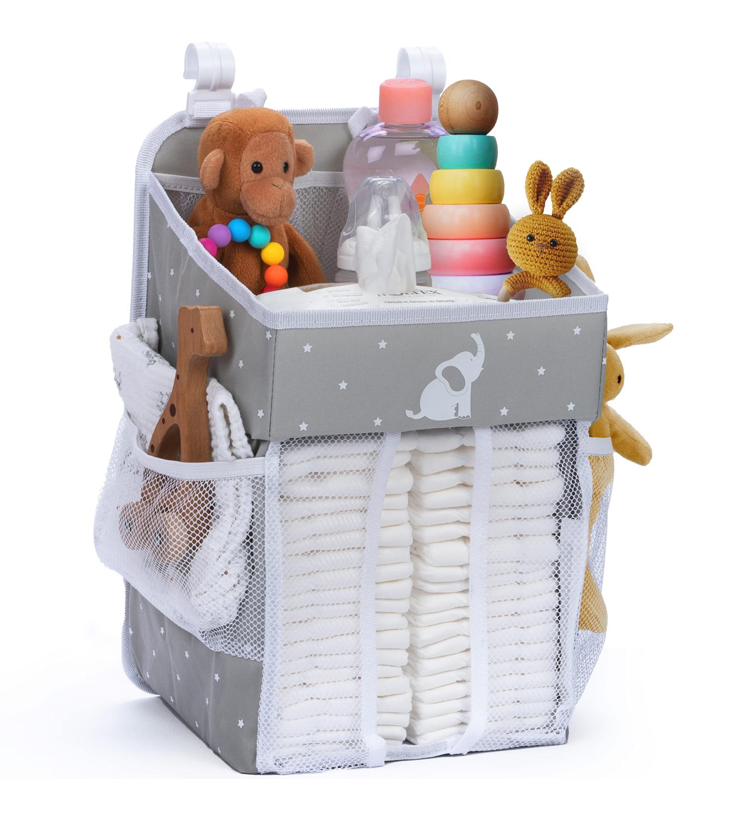 Cradle Star Hanging Diaper Caddy Organizer - Nursery Baby Organizer with Multiple Pockets - Diaper Storage and Changing Table Organizer - Gray Standard Grey - Buy Online on GoSupps.com
