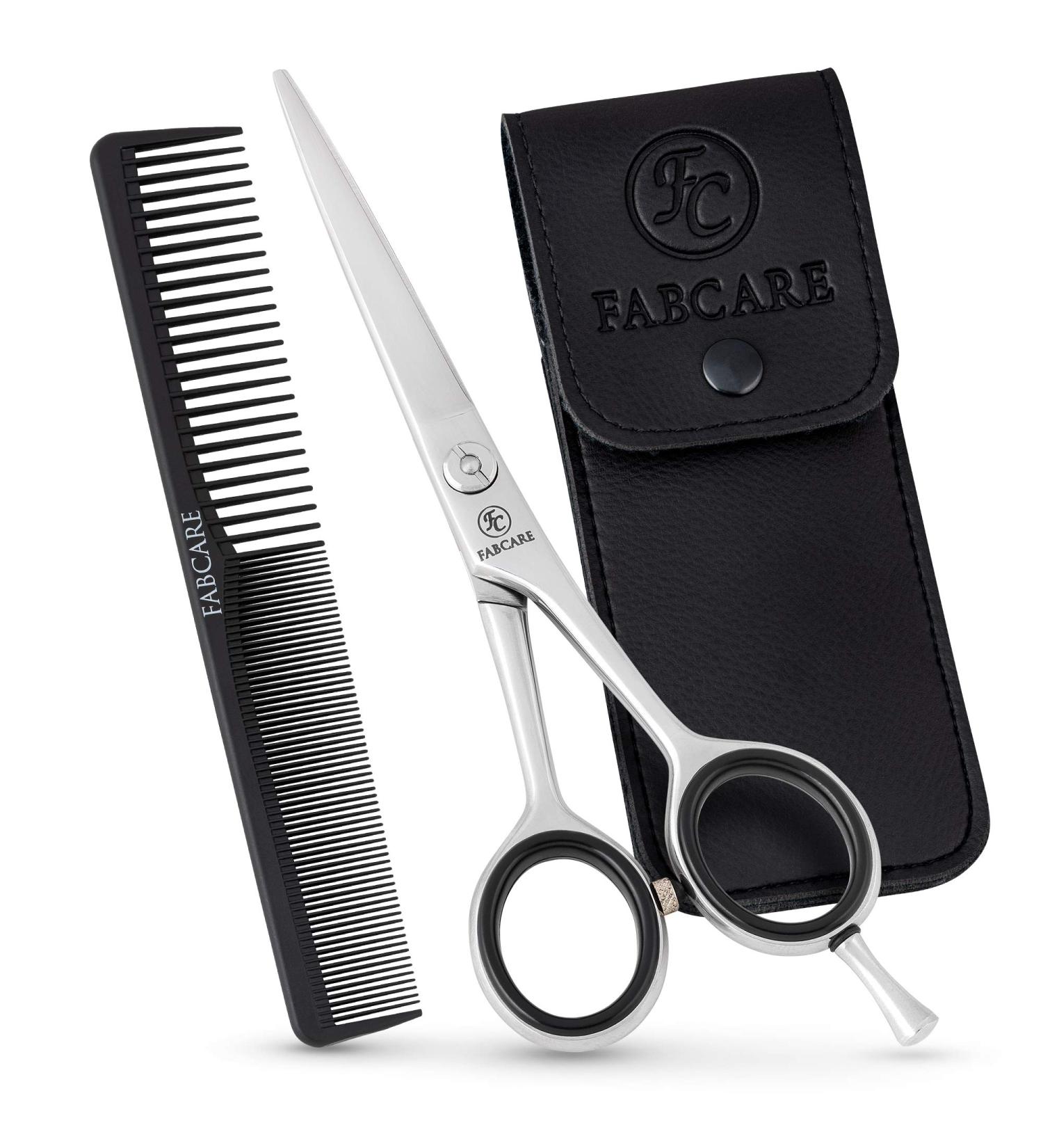 Fabcare Professional Hair Scissors Set - 5.5 Extra Sharp Hairdressing Scissors with Comb & Case - Precision Micro Toothing & Bonus eBook for Perfect Haircuts - Buy Online on GoSupps.com