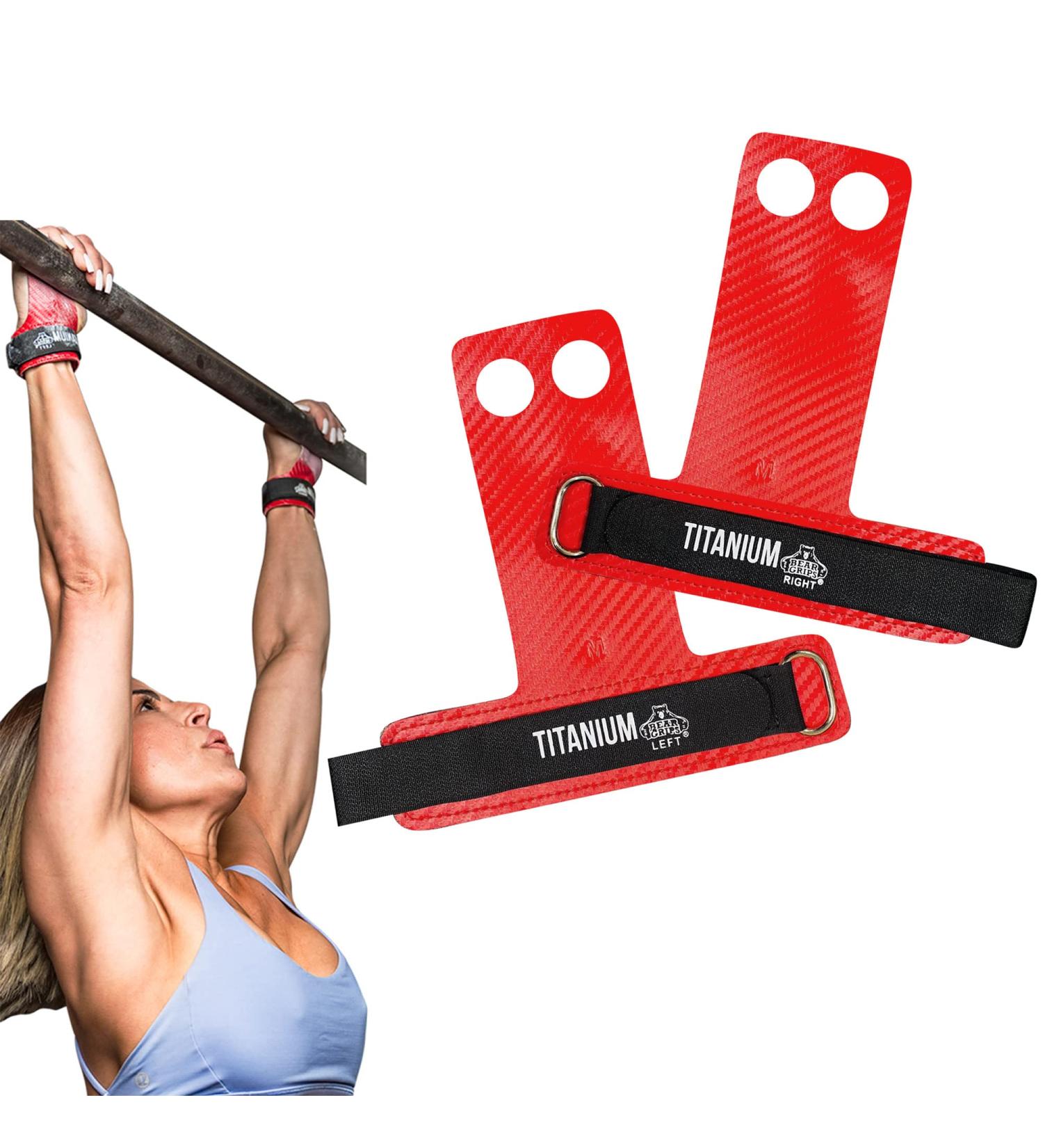 Bear Grips 2 Hole Carbon Hand Grips for Cross Training | Padded Wrist Straps | Medium Size | Pull Up Grips for Men & Women | WODs & Gymnastics Grips | Weightlifting Gloves - Buy Online on GoSupps.com