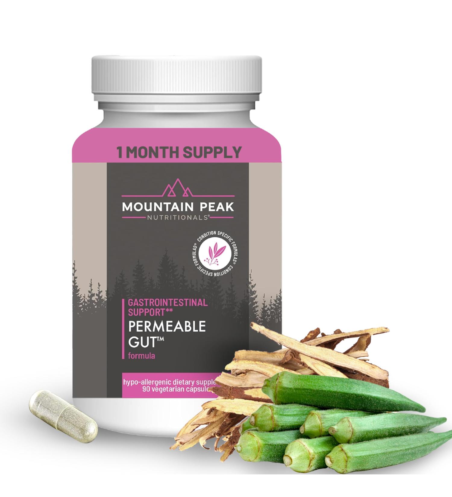 Mountain Peak Nutritionals Permeable Gut Formula - Helps Protect Stomach & Intestinal Lining - Leaky Gut & Gastro Support Supplement - Hypoallergenic Dietary Supplement (90 Vegetarian Capsules) 90 Count (Pack of 1) - Buy Online on GoSupps.com