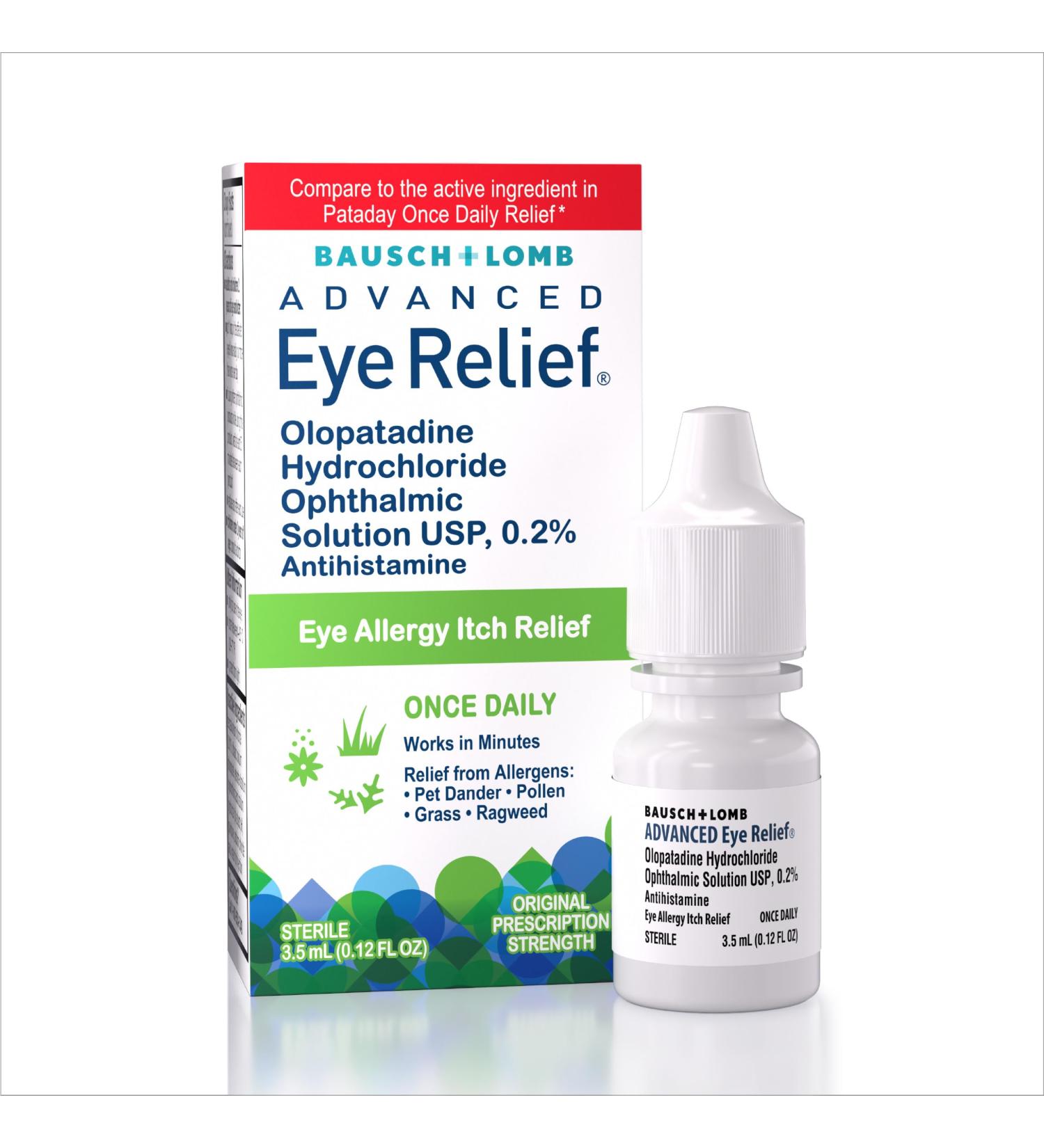 Bausch + Lomb Advanced Eye Relief Olopatadine 0.2% Antihistamine Eye Drops for Eye Allergy Itch Relief Once-Daily Prescription Strength 16-Hour Relief 0.12 Fl Oz - Buy Online on GoSupps.com