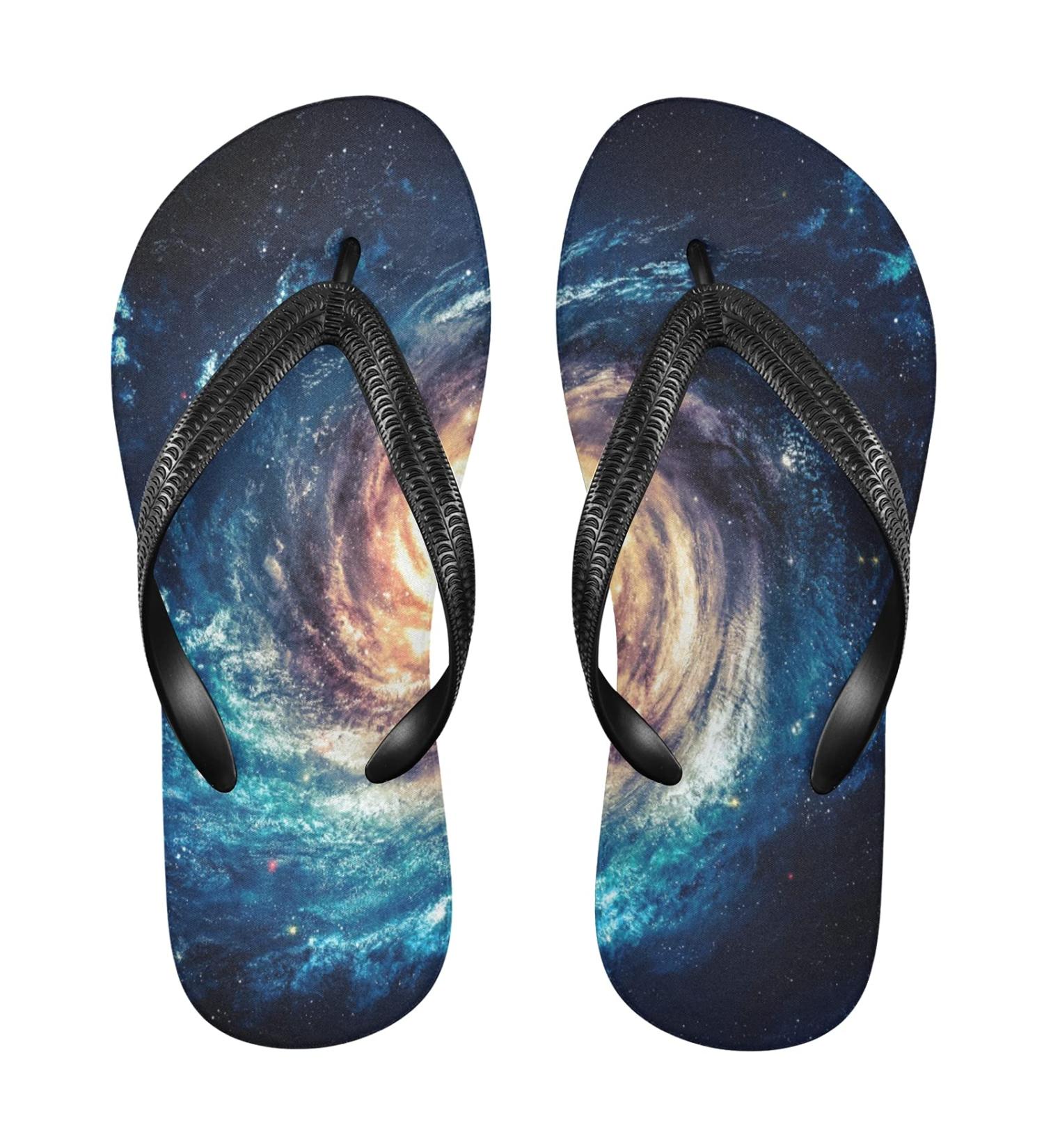 Buy Mnsruu Galaxy Nebula Starry Flip Flops - XL Sandals for Men & Women | Ideal for Home Hotel Spa & Travel - Buy Online on GoSupps.com
