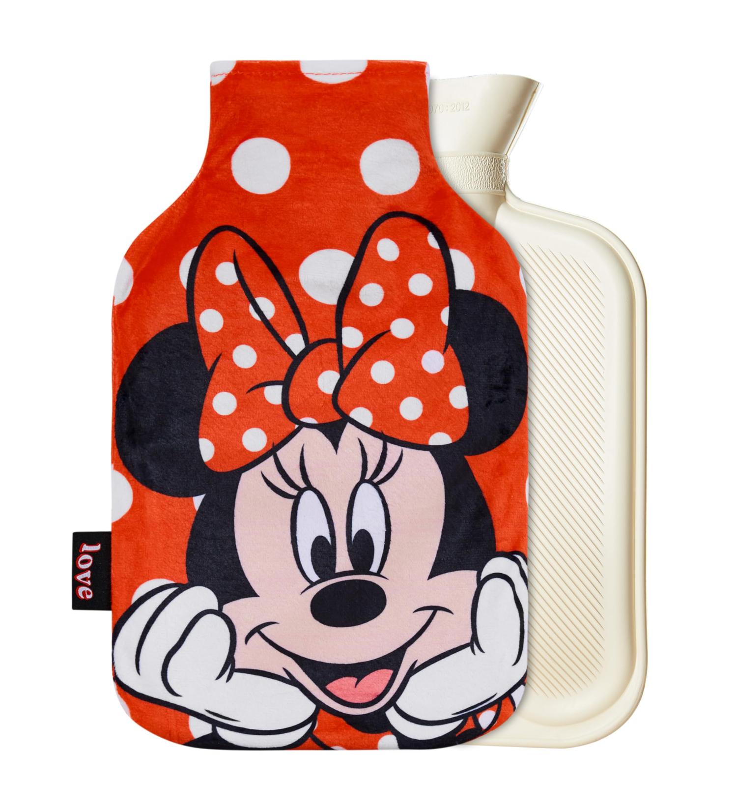 Disney Stitch Hot Water Bottle with Fleece Cover - 1.7/2L Rubber Hot Water Bag - Cozy Women's Gift (Red Minnie) - Buy Online on GoSupps.com