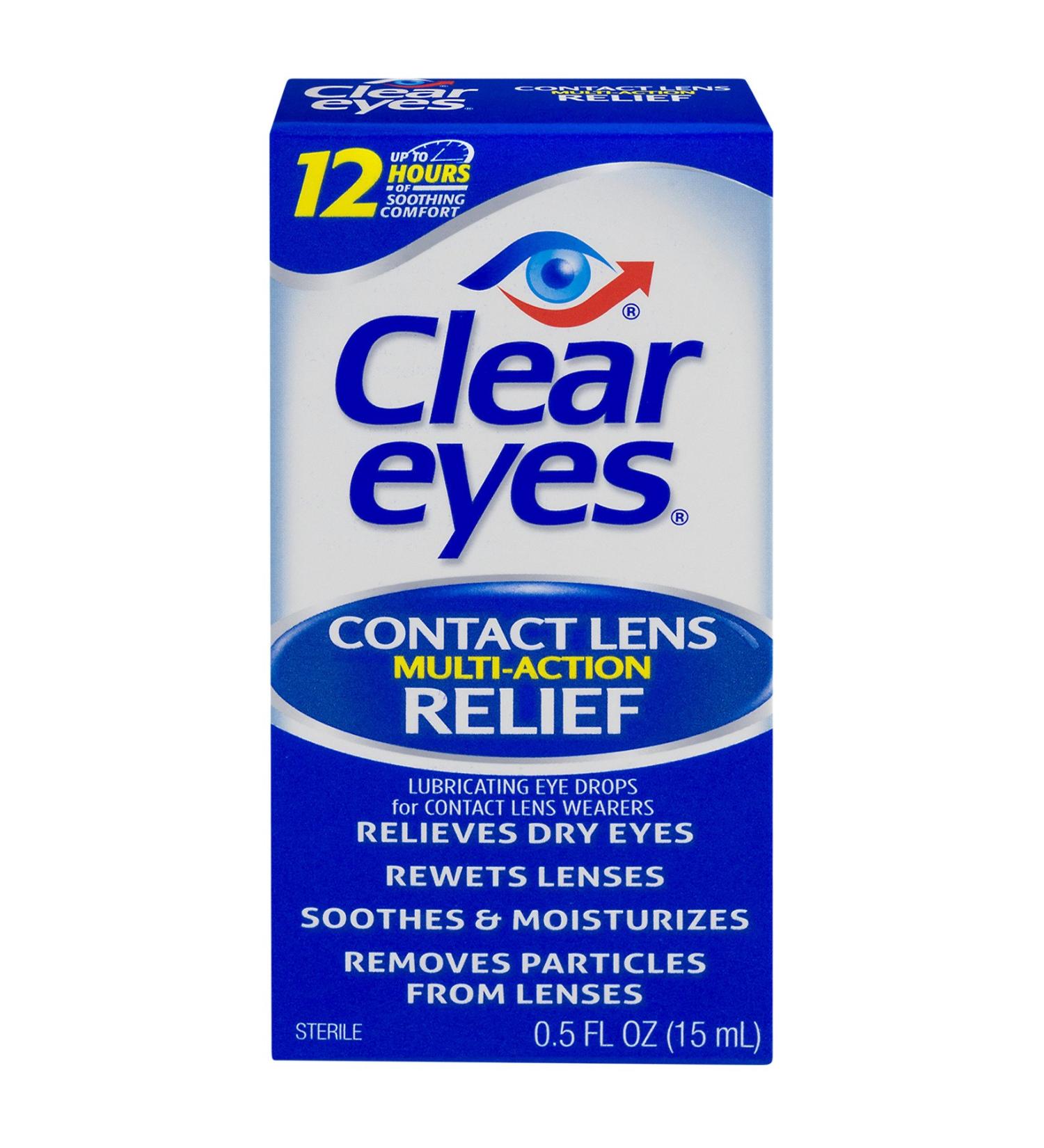 Buy Clear Eyes Contact Lens Relief Lubricant Eye Drops - 0.5 fl oz | Soothing Eye Care for Comfort & Hydration - Buy Online on GoSupps.com