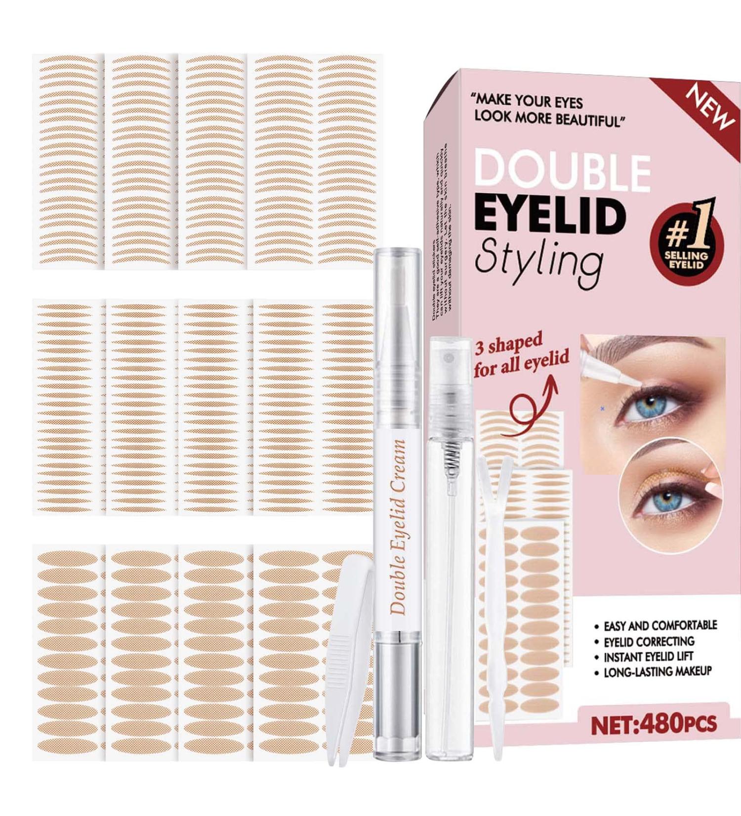Invisible Eyelid Lifter Strips with Lifting Cream and Tools - Pink - Buy Online on GoSupps.com