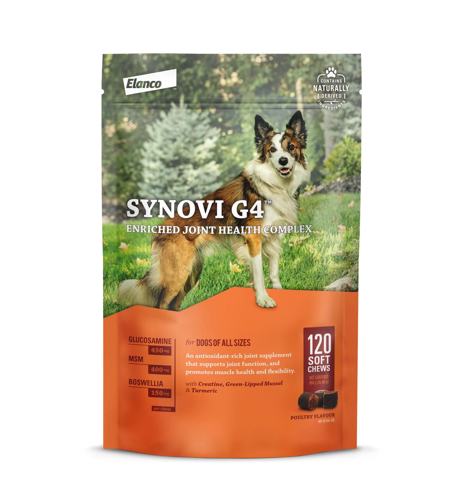 Synovi G4 Dog Joint Supplement Chews for Dogs of All Ages Sizes and Breeds-120 Chews - Buy Online on GoSupps.com