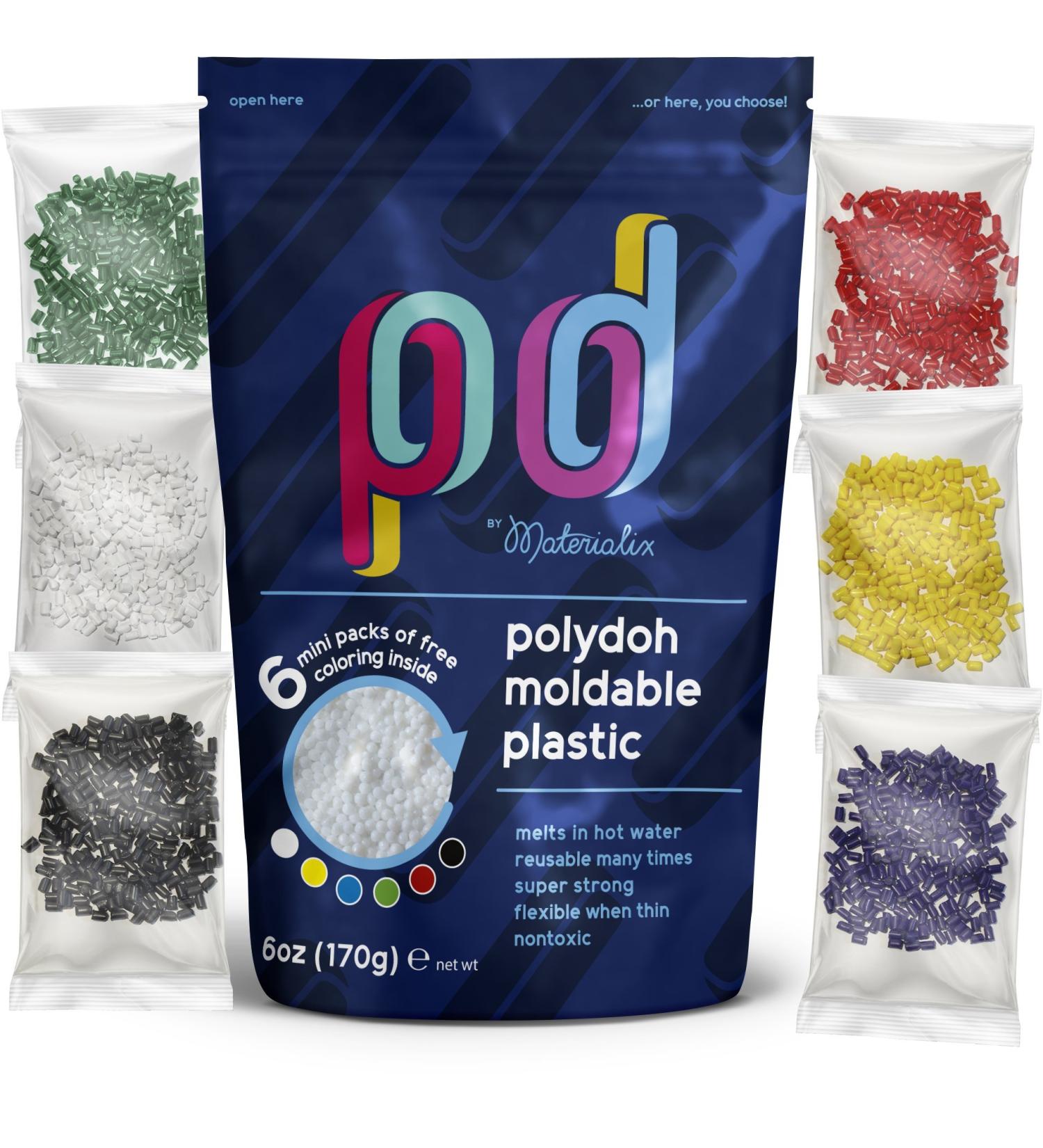 Polydoh Moldable Plastic + Coloring Granules - 6oz | Durable & Meltable Hand Moldable Plastic for DIY Crafts, Cosplay, Repairs & Prototyping - Buy Online on GoSupps.com