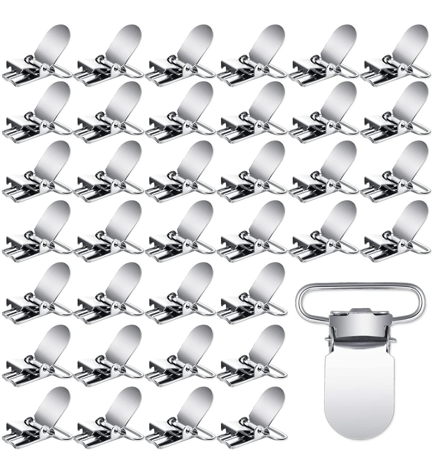 60 Metal Pacifier Suspender Clips - Heavy Duty Fasteners for Making Holders, Bibs, Sheets, Toys - Hotop - Buy Online on GoSupps.com