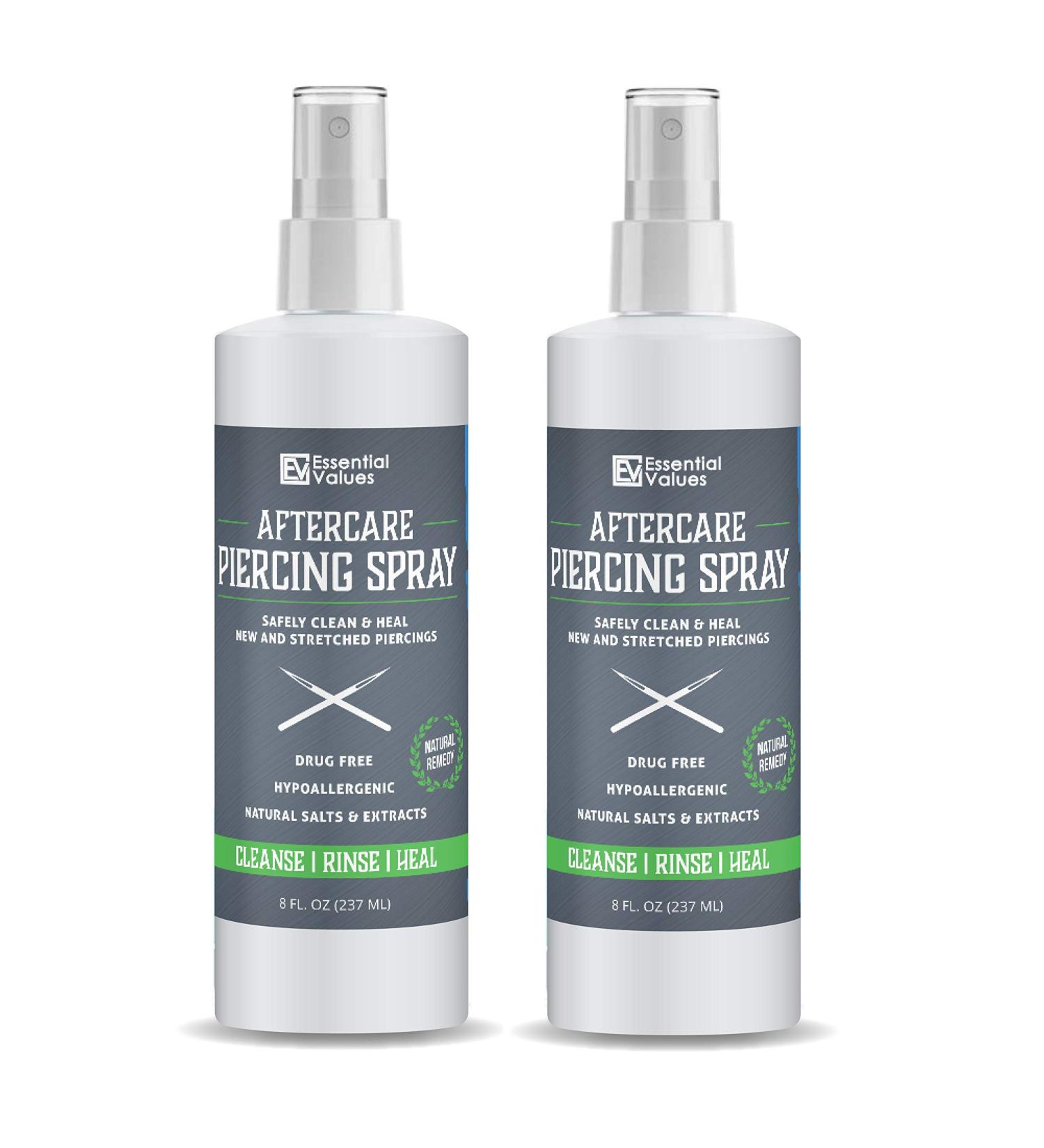 Piercing Aftercare Spray 2 Pack (8 oz) - Natural & Gentle - Made in USA - Buy Online on GoSupps.com