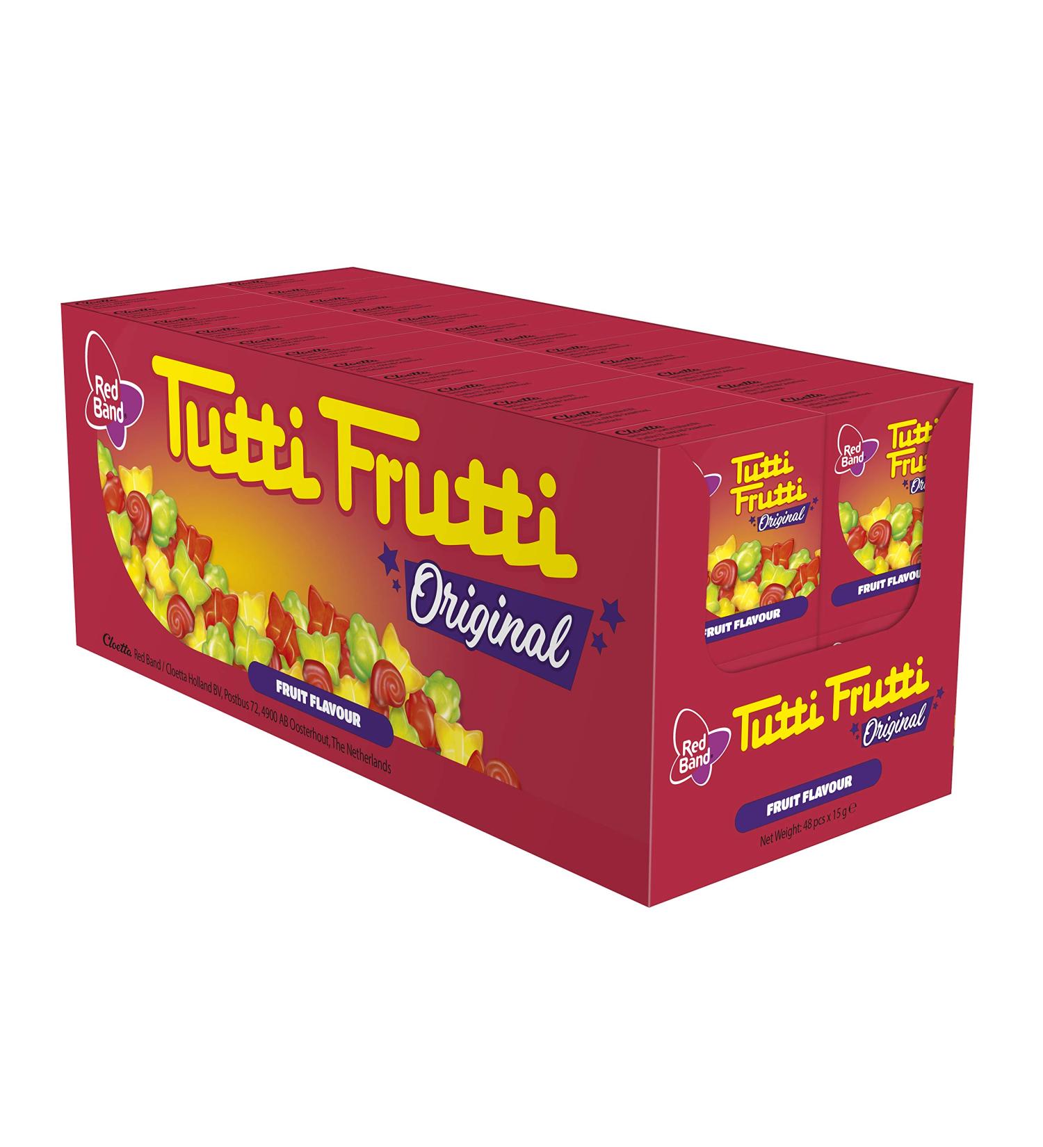 Red Band Red Band Tutti Frutti Fruit Gummies (Box of 15 g) - Fruit Flavour - Dutch Quality - Sweets