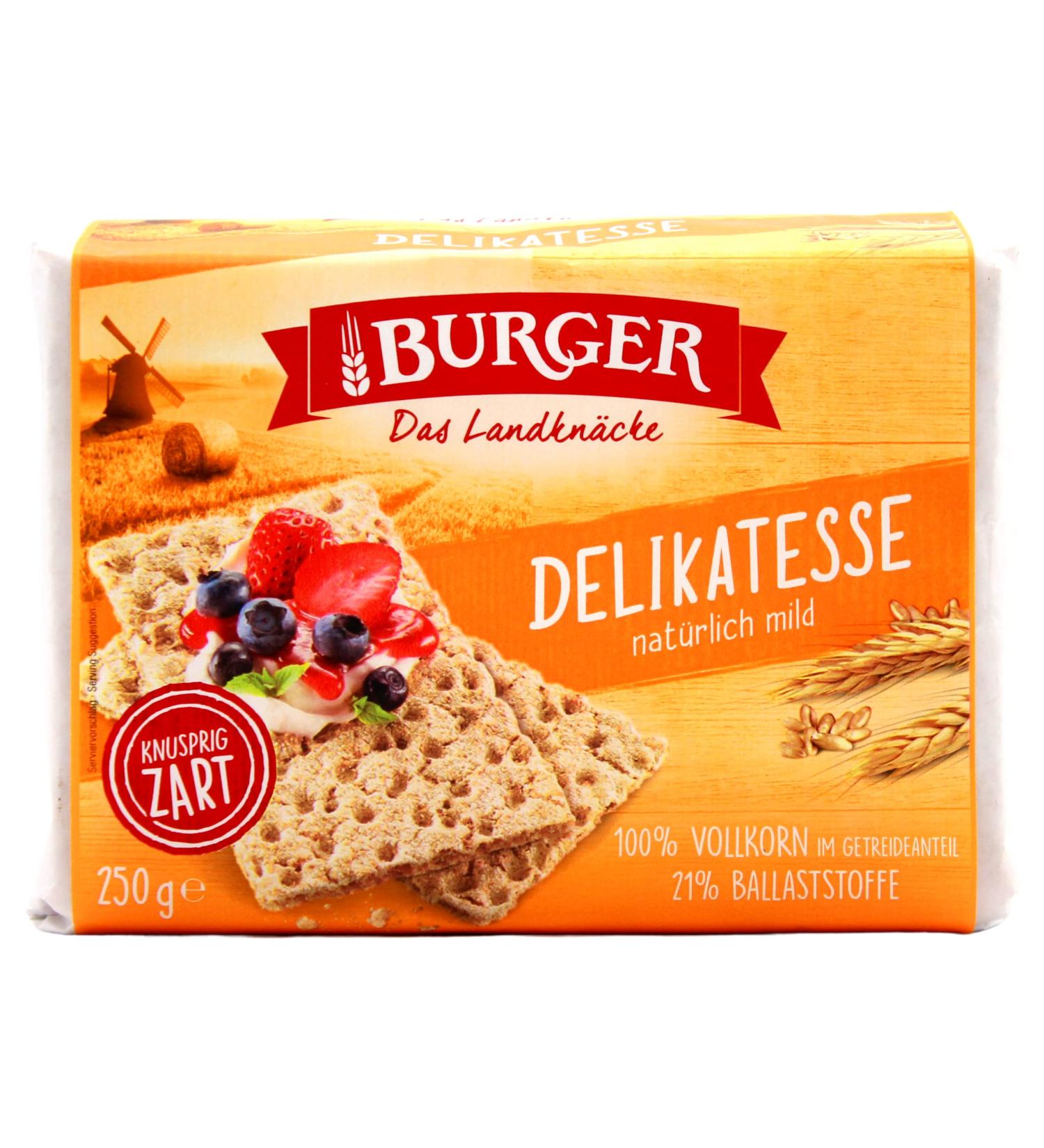 Buy Burger Crispbread Delicacy - Naturally Mild | Pack of 12 (12 x 250g) - International Shipping Available - Buy Online on GoSupps.com
