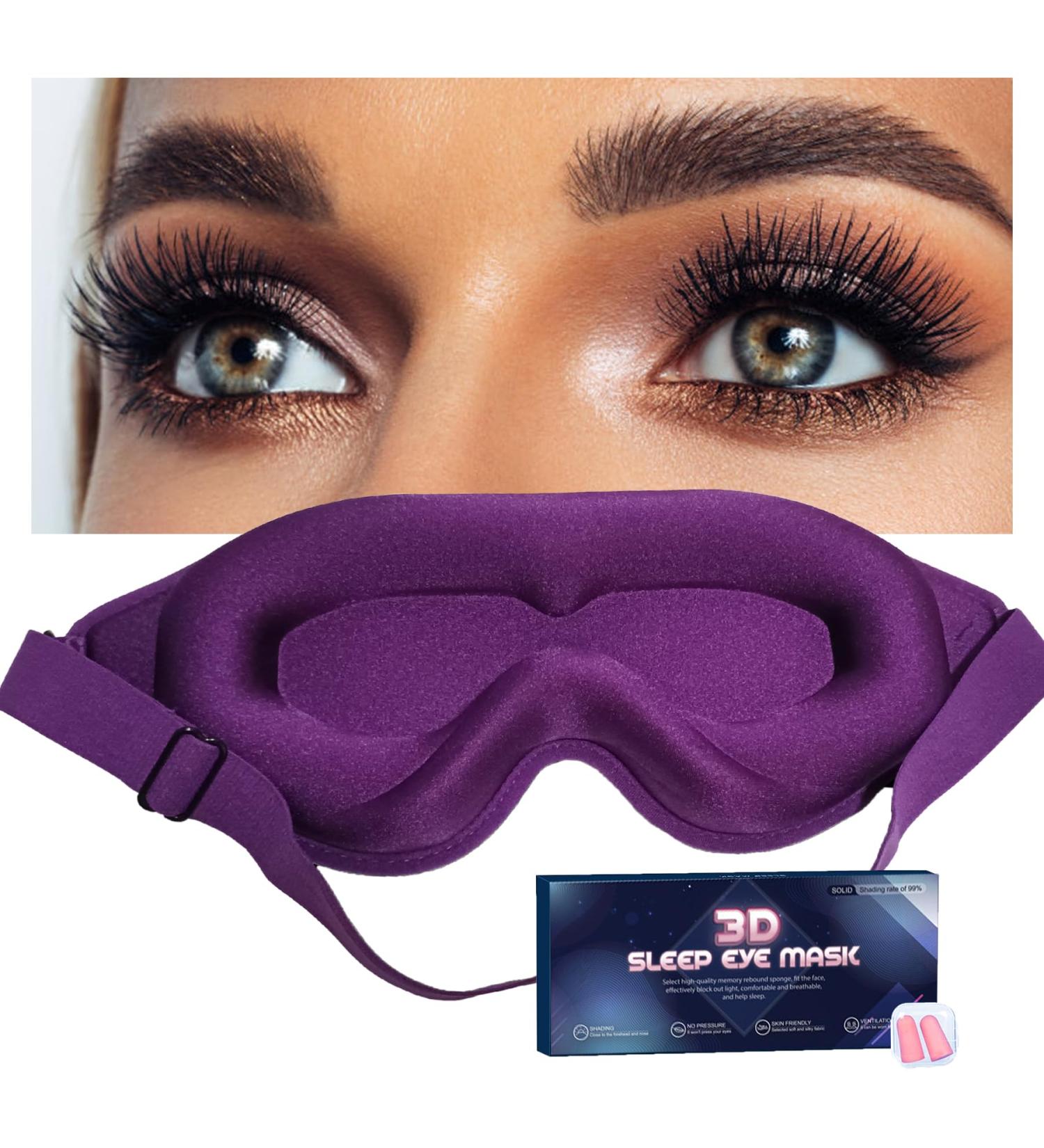 3D Contoured Eye Mask for Lash Extensions - Sleep Mask for Women | Light Blocking Eye Shade for Travel Yoga & Naps - Buy Online on GoSupps.com