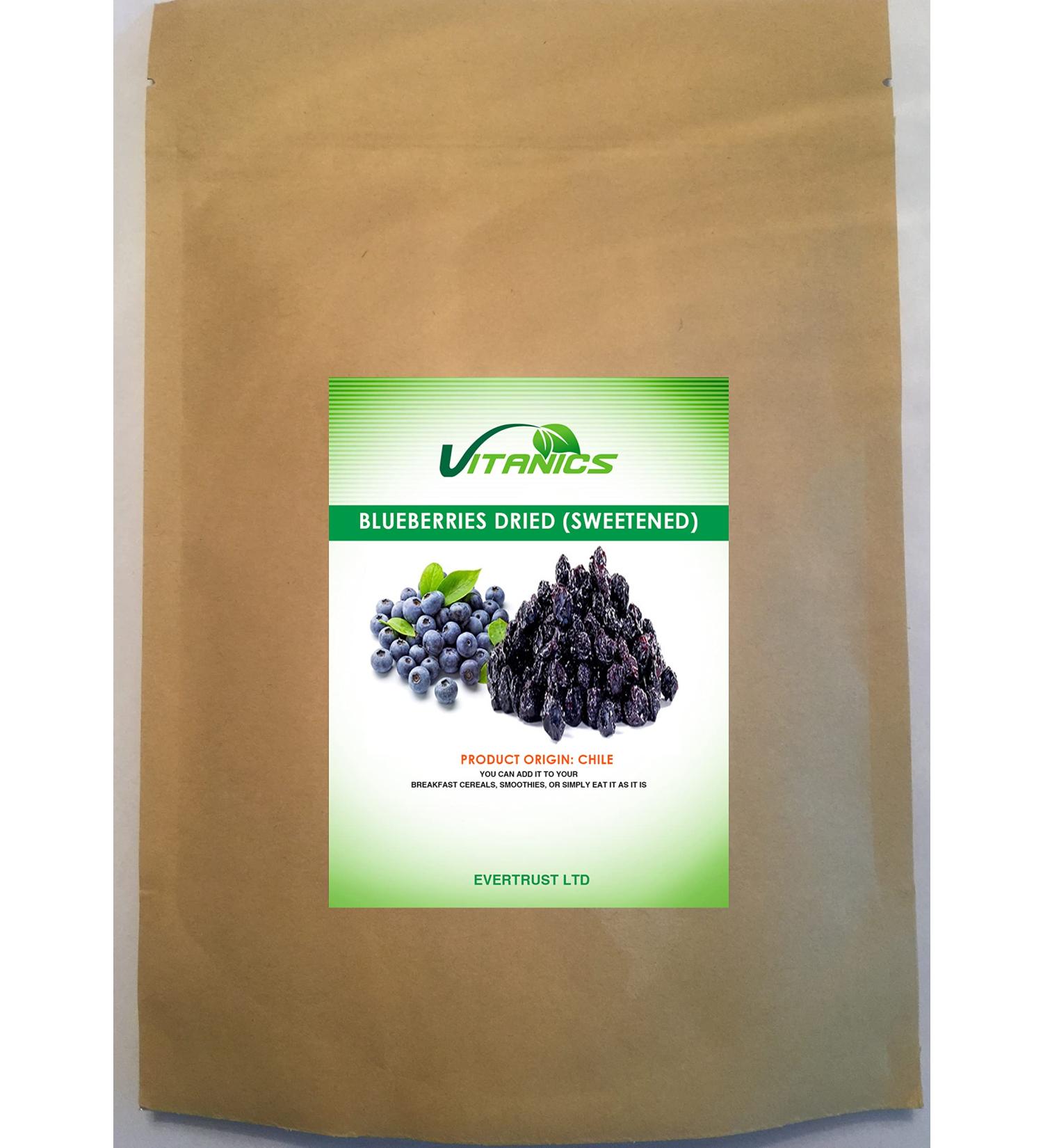 Vitanics Premium Dried Blueberries Infused with Apple Juice (Dried Blueberries) (1 kg)