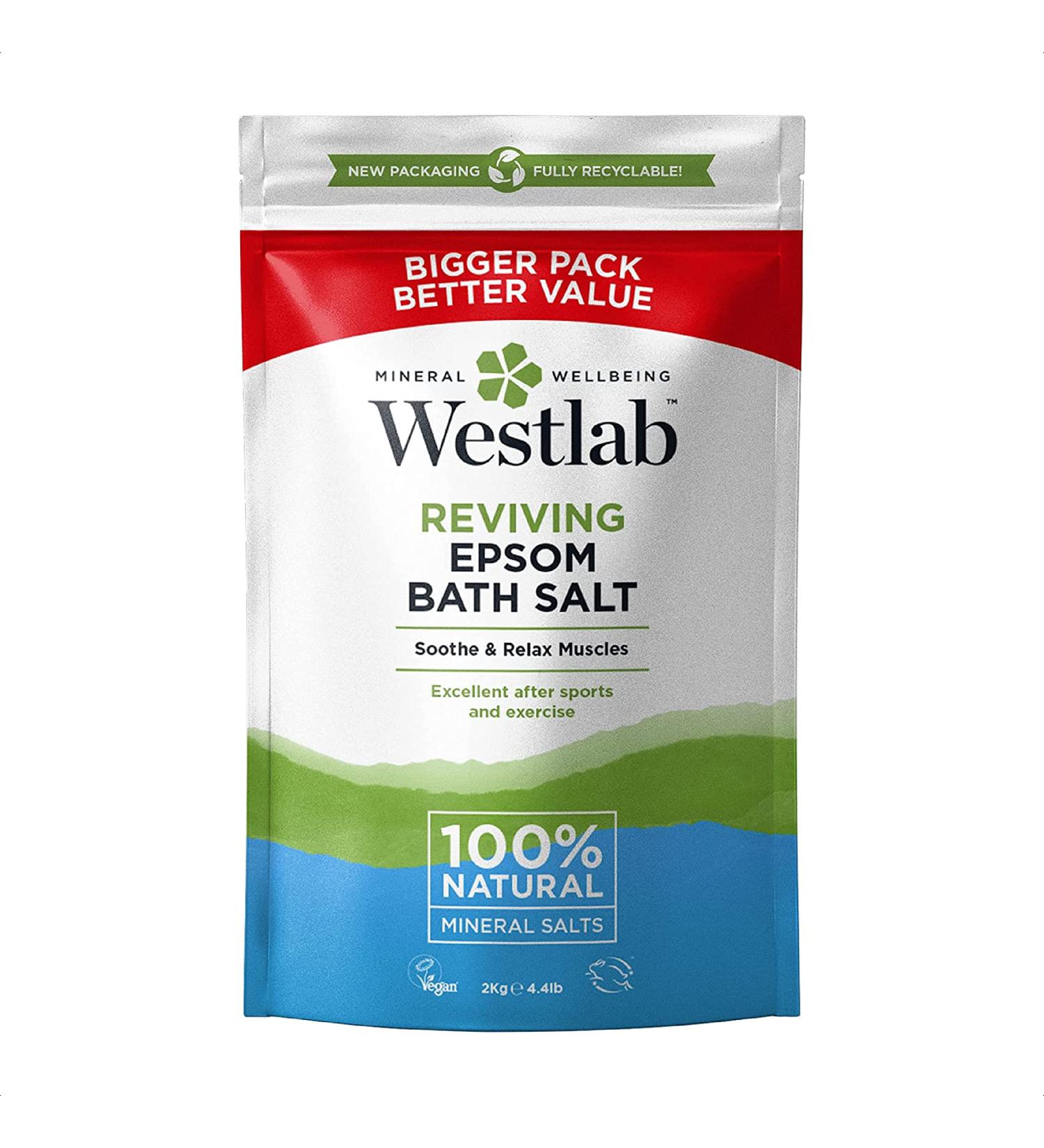 Westlab Epsom Bath Salts 2kg - Natural Muscle Relaxation and Detoxification - Buy Online on GoSupps.com