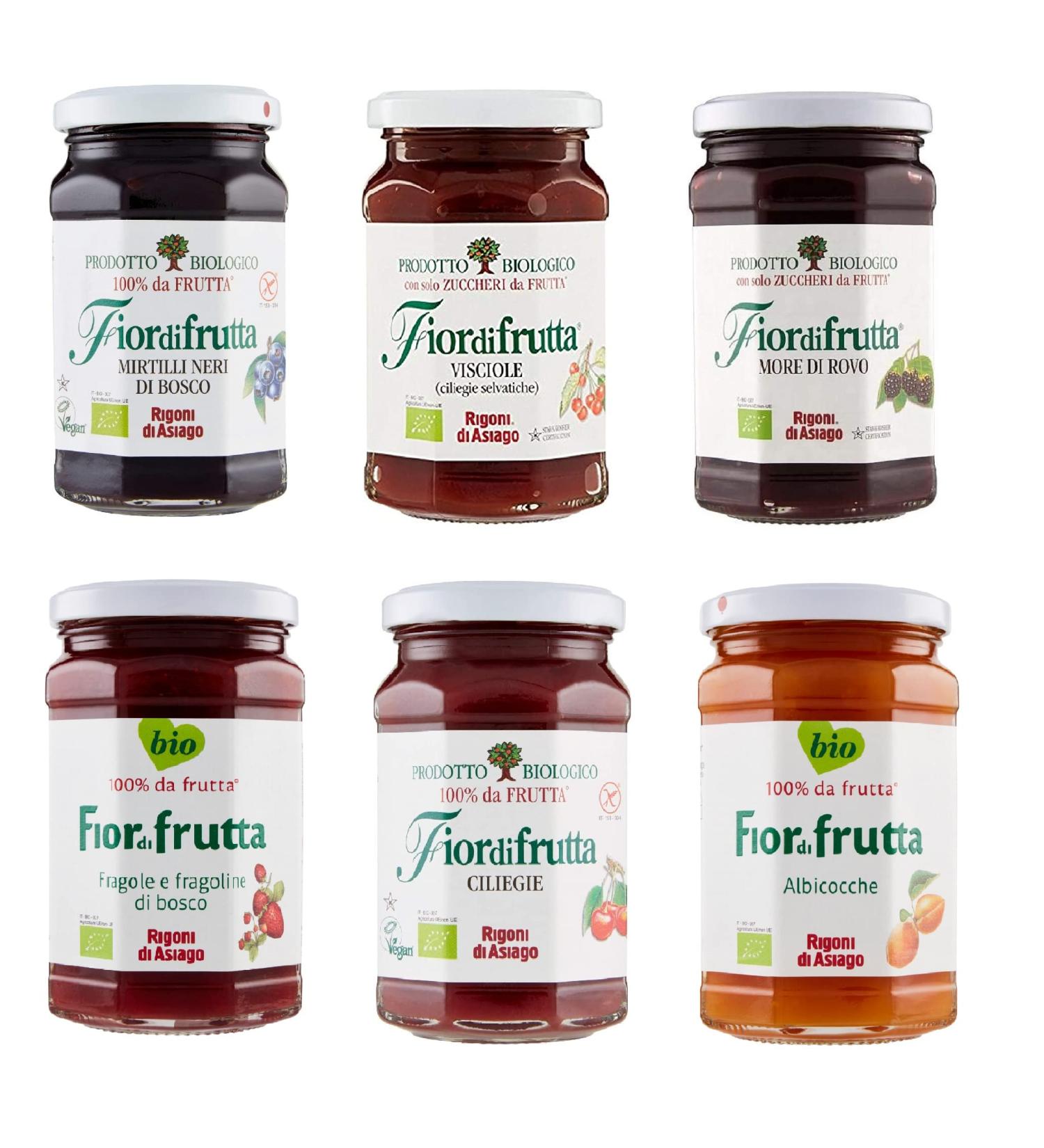 Italian Gourmet E.R. Rigoni di Asiago Fiordifrutta Organic Spreads 250 g + Pulp Italian Gourmet 400 g Pack of 6 - Buy Online on GoSupps.com