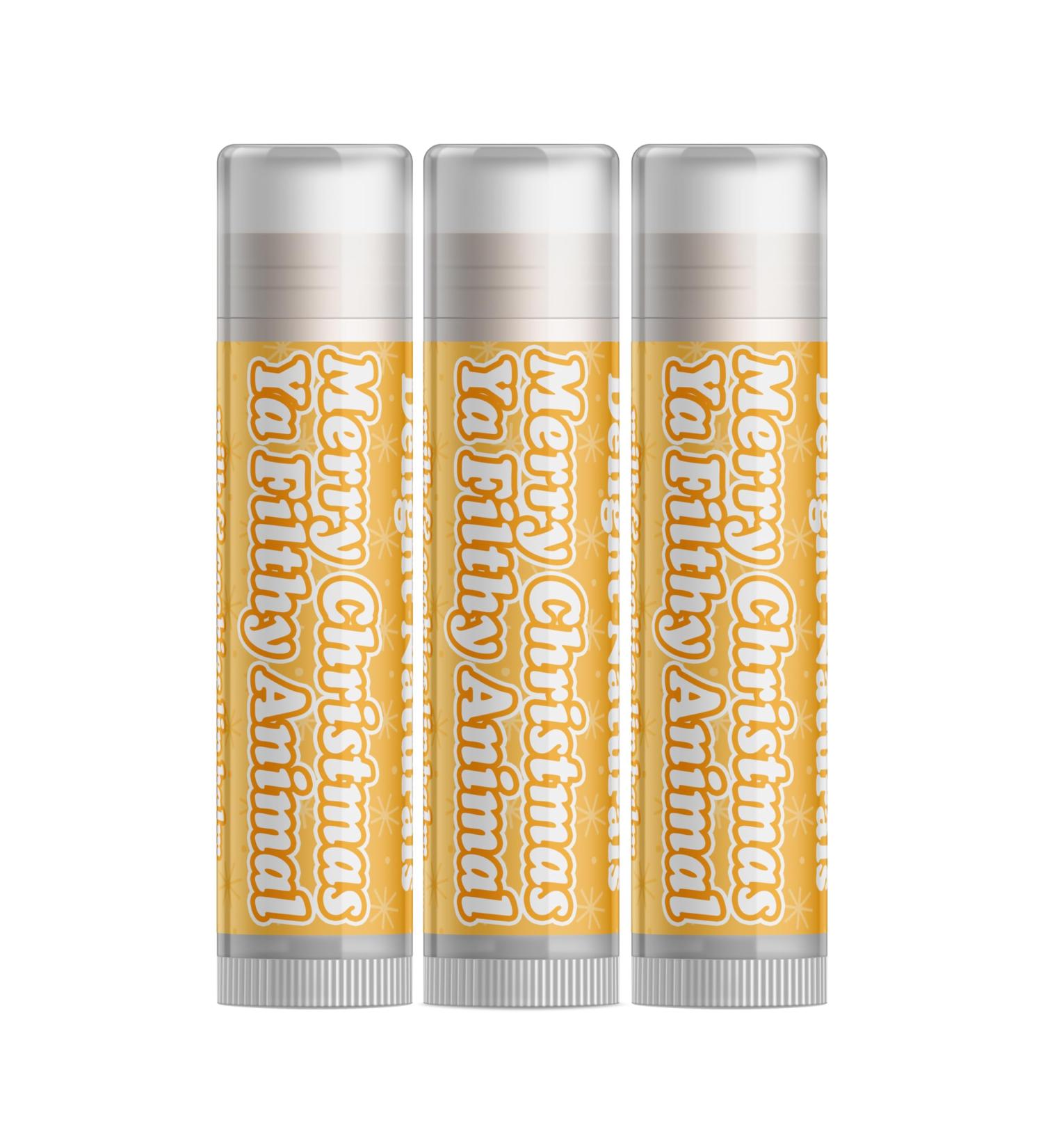 Delight Naturals Delightfully Rude Merry Christmas Ya Filthy Animal Christmas Lip Balm - Set of Three - Buy Online on GoSupps.com